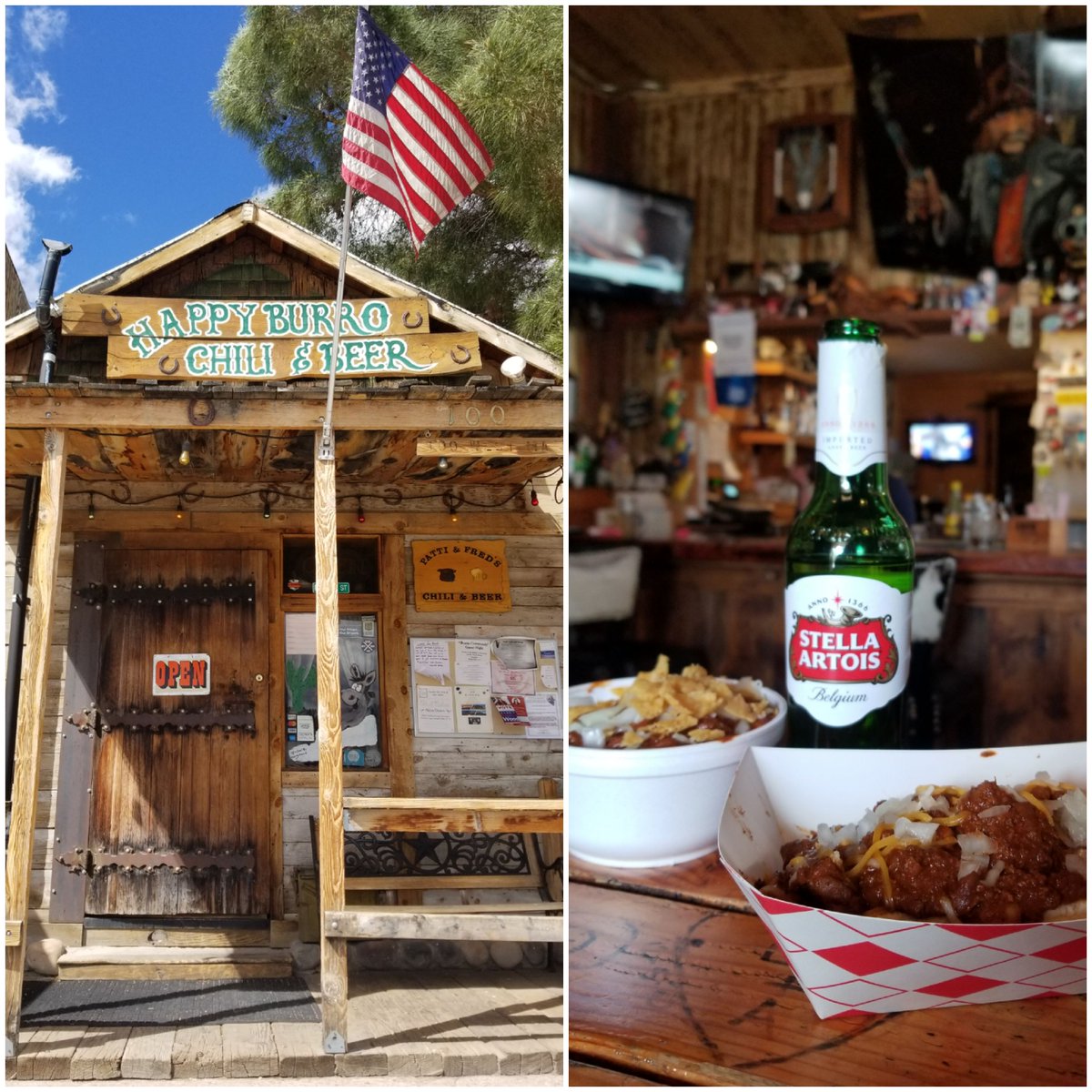 Leavingfromla's tweet photo. A6. All of the above 😂 Happy Burro Chili &amp; Beer is a one of a kind restaurant that we really enjoyed! The Alien Research Center &amp; International Car Forest are some of my favorite unique attractions as well #iExploreChat https://t.co/L4UsRuUeE3