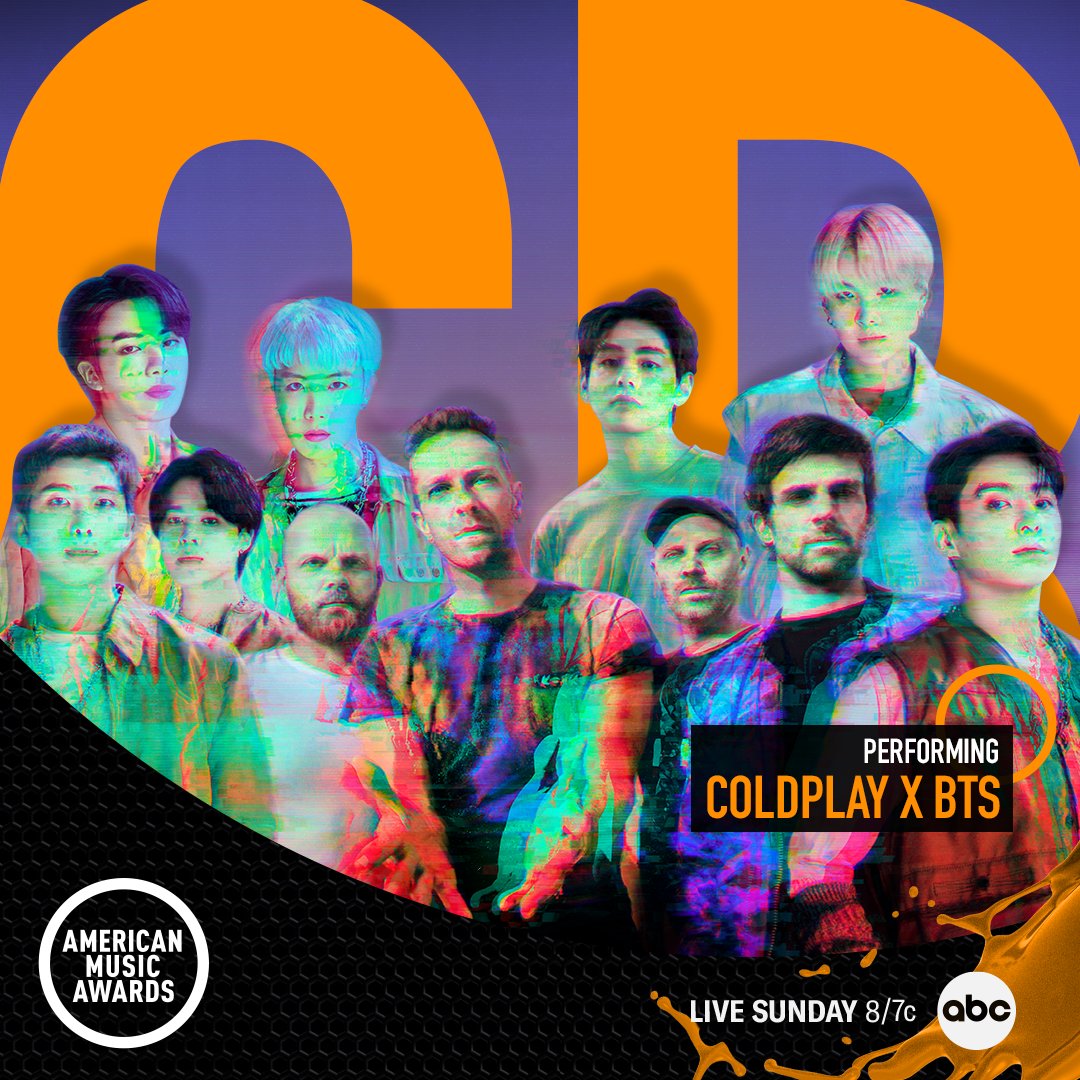 JUST ANNOUNCED: <a href="/coldplay/">Coldplay</a> and <a href="/bts_bighit/">BTS_official</a> will team up for the world television debut of "My Universe" on the <a href="/AMAs/">American Music Awards</a> 🌌 SUNDAY at 8/7c on ABC #AMAs