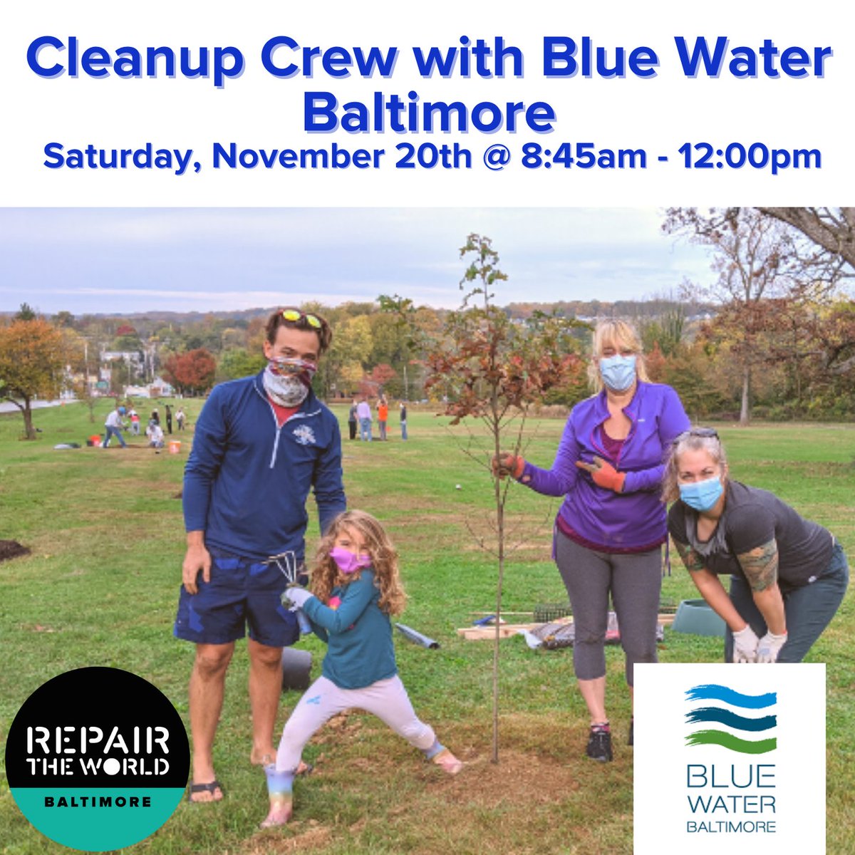 Join us this upcoming Saturday for our November Charm City Cleanup Crew, this month in partnership with <a href="/BlueWaterBmore/">Blue Water Baltimore</a> we will be planting trees! Sign up here ➡️ow.ly/Haoq50GQ2k9