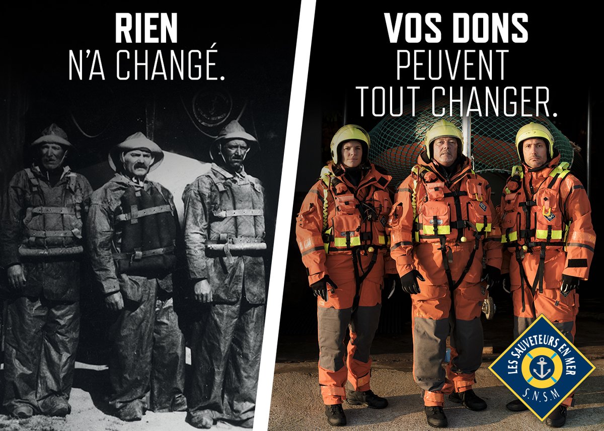 SauveteursenMer's tweet photo. Rien n'a changé, il y a toujours eu des hommes pour en sauver d'autres en #mer 🌊 Mais vos dons peuvent tout changer : les #SauveteursenMer #SNSM sont bénévoles, mais leur équipement a un coût 👉🏻 https://t.co/Aq2Ks0qIVg https://t.co/F7RWRiwrTf