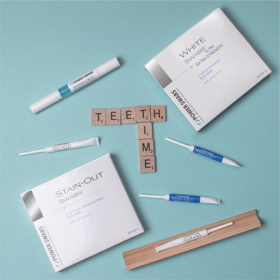 PowerSwabs's tweet photo. It's always "teeth time" when whitening your smile is this easy.🦷✨ 

⭐2 shades whiter after one use
⭐5 minute applications
⭐No strips, trays or lights

https://t.co/rmLGiY5094

#powerswabs #brightersmile #whiterteethtoday #bestsmile #howtoimprovemyteeth #whitebrightteeth https://t.co/Wi4hH4FTHF