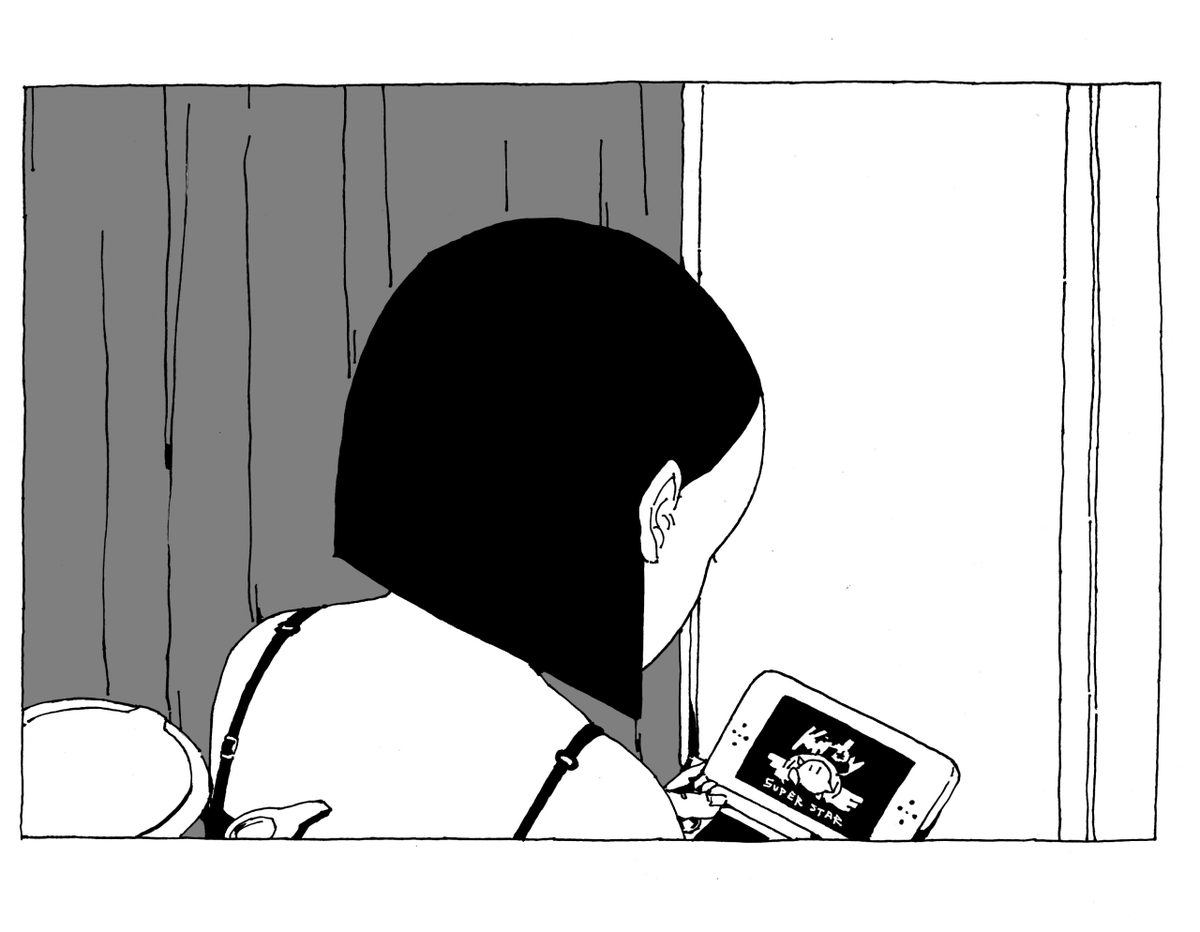 ah here's an old assignment from that visual storytelling class i took in college. i think the prompt here was something like drawing the same scene in two perspectives/views?