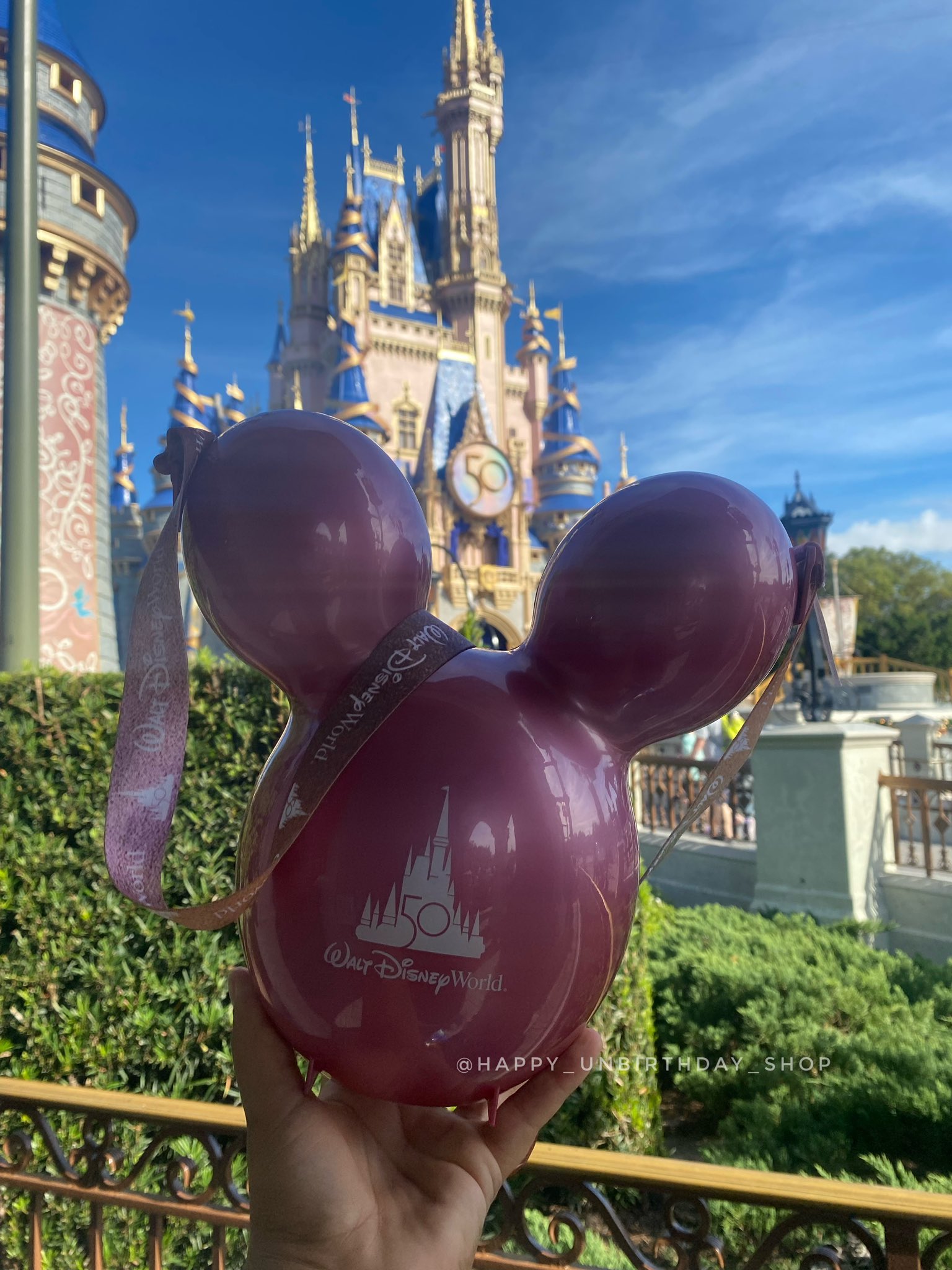 ミッキーバルーン ポップコーンバケット wdw 50周年記念 ピンク
