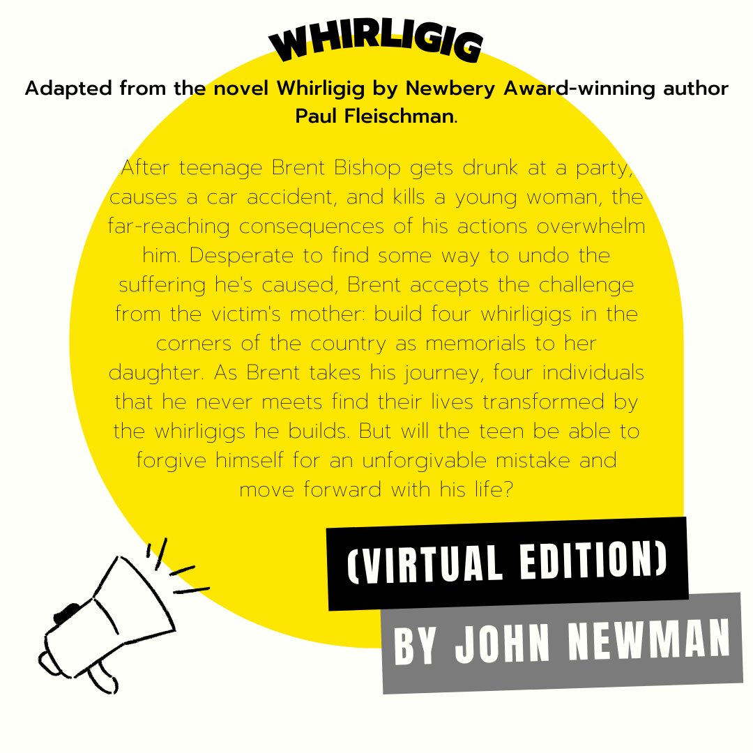 youthplays's tweet image. ☀️NEW RELEASE ALERT☀️ Whirligig (Virtual Edition) is a new drama by John Newman!

Check out an excerpt of this play here: youthplays.com/play/whirligig… 

#newworkwednesday #Whirligig #virtualplay #WhirligigVirtualEdition #YouthPLAYS #JohnNewman  #newplay