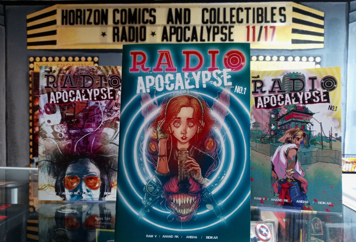 Available Today! the new original story by Ram V ( <a href="/therightram/">Ram V</a> ), from <a href="/theVaultComics/">Vault Comics</a> , "#RadioApocalypse"
here's the store exclusive cover i drew, available only through <a href="/HorizonComics/">Horizon Comics</a> 
#ncbd #newcomicbookday #newcomicswednesday #localcomicshop #lcs