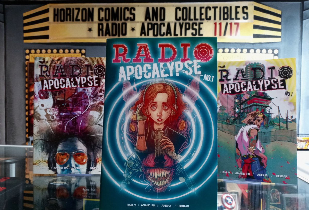 Available Today! the new original story by Ram V ( @therightram ), from @theVaultComics , '#RadioApocalypse'
here's the store exclusive cover i drew, available only through @HorizonComics 
#ncbd #newcomicbookday #newcomicswednesday #localcomicshop #lcs