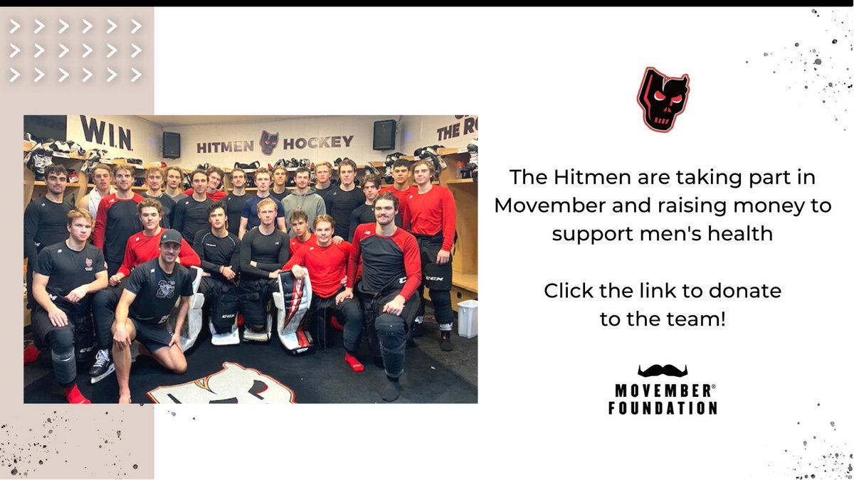 WHLHitmen's tweet photo. The boys are growin' em out! 

Help the Hitmen raise money to support and bring awareness to men's health issues. 

Donate here➡️https://t.co/2LujlLObfY https://t.co/xEZwuQixuA