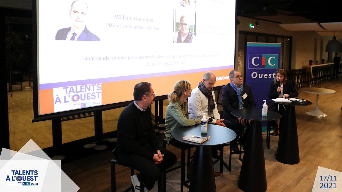 <a href="/MVGroup_/">MV Group</a> <a href="/OlivierMeril/">Olivier Méril</a> [#TalentsOuest] C'est parti pour la table-ronde lancée par <a href="/fleneve44/">Florence Le Nevé</a>. G/D : l'hôte de la soirée <a href="/OlivierMeril/">Olivier Méril</a> / <a href="/MVGroup_/">MV Group</a>, @cottereau_v / @ARTEFACTO_SAS, @WGOUESBET / <a href="/kerlink_news/">Kerlink</a> et Hassan Triqui / <a href="/SecureIC/">Secure-IC</a> : présentation des 4 dirigeant.e.s et entreprises #CICOuest