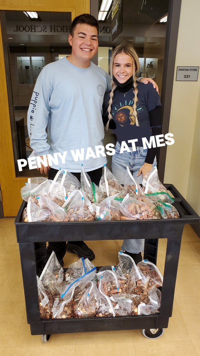 With two days left, the 'Penny Wars' at MES are heating up!!!! Thank you all so much for supporting the <a href="/Montour_FBLA/">Montour FBLA</a> Toy Drive for <a href="/ChildrensPgh/">UPMC Children's Hospital of Pittsburgh</a>!! Can't wait to announce our grade level winners! 🍕 <a href="/hilltopspartan/">Montour High School</a> <a href="/MrsKCrawshaw/">Kylee Crawshaw</a>