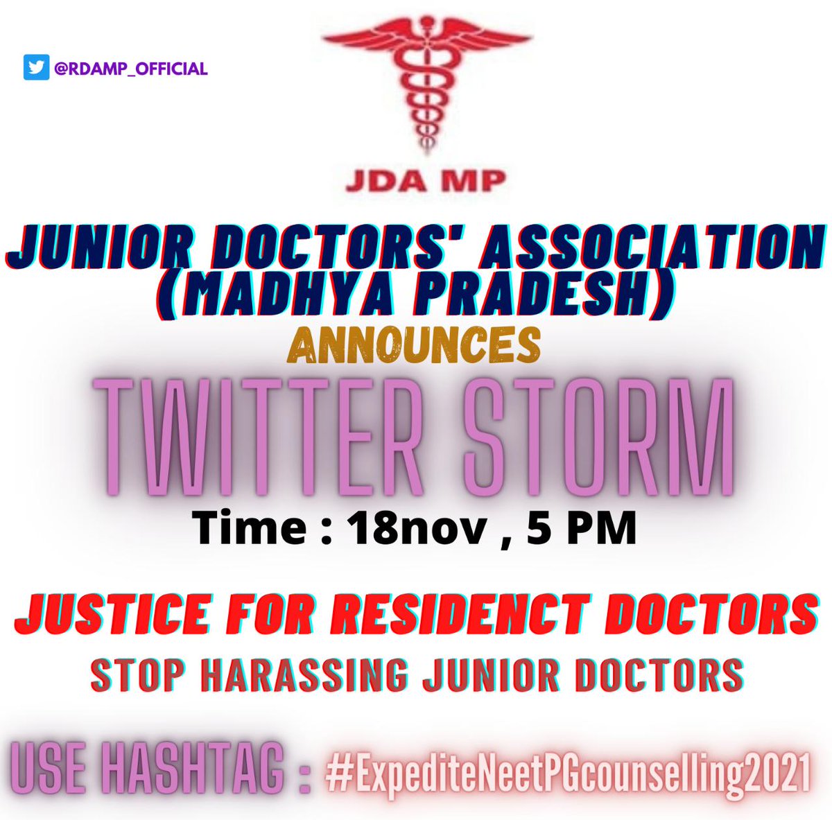 RDAMP_OFFICIAL's tweet photo. It's been a year JRs are working short of manpower! Doctors are now burnt out! We need to bring more doctors into the workforce ASAP!
JDA MP with other RDA demands for
#ExpediteNEETPGCounselling2021 https://t.co/ILKNFLjDJq