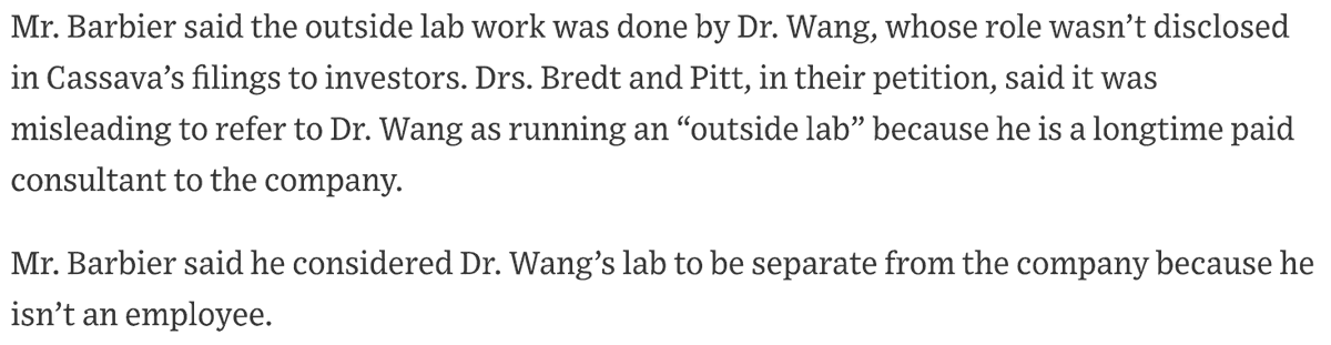 jesse_brodkin's tweet photo. SEC is investigating whether Remi mislead investors in P2 "redo" by calling Wang an "outside lab", meanwhile CUNY makes Wang sign a COI statement for work with $sava.. I wonder if the SEC will be able to figure this out🤔 #OpenAndShut https://t.co/YVRHfy7V0V