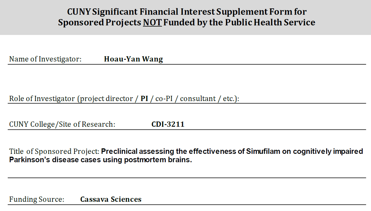 jesse_brodkin's tweet photo. SEC is investigating whether Remi mislead investors in P2 "redo" by calling Wang an "outside lab", meanwhile CUNY makes Wang sign a COI statement for work with $sava.. I wonder if the SEC will be able to figure this out🤔 #OpenAndShut https://t.co/YVRHfy7V0V