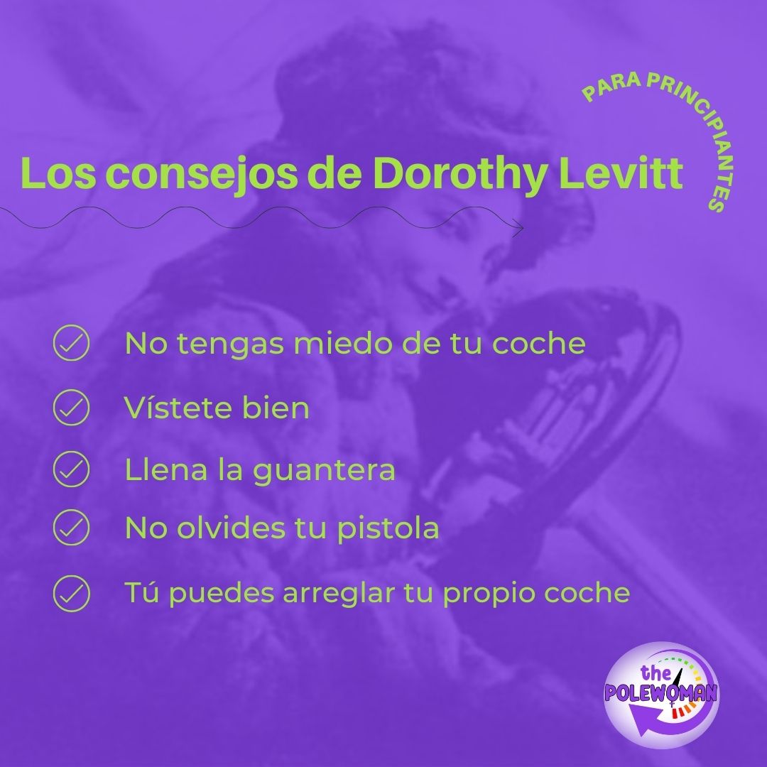 ThePolewoman's tweet photo. 🔍 #DorothyLevitt, la mujer tras el invento del espejo retrovisor.

📗 Sus mejores consejos:

✔️No tengas miedo de tu coche

✔️ Vístete bien

✔️Llena la guantera

✔️ No olvides tu pistola

✔️ Tú puedes arreglar tu propio coche

#WomeninMotorsportMonth #pioneras #ThePolewoman https://t.co/3Bu7VXocGd
