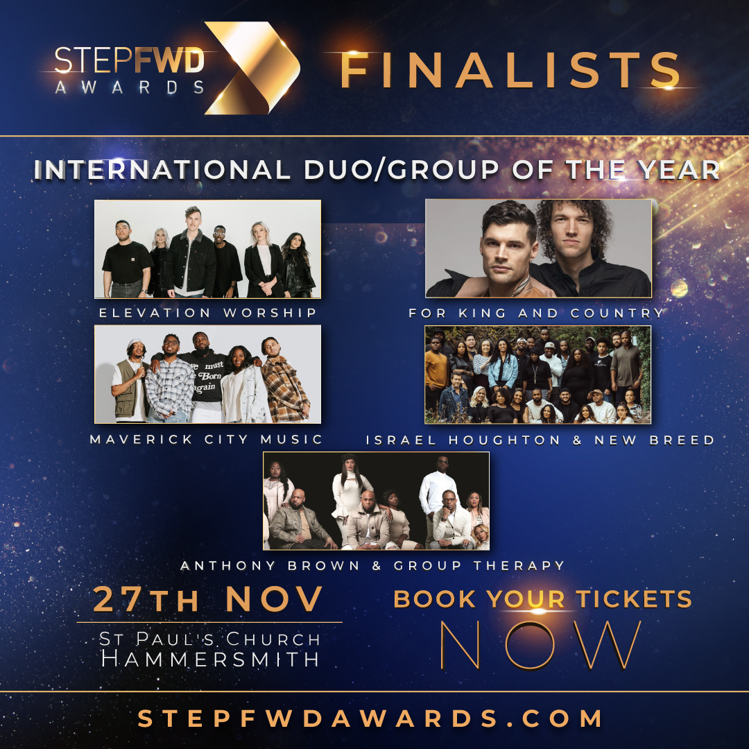 stepfwdawards's tweet photo. CONGRATS! Int'l Duo/Group of the Year finalists @elevation_wrshp @mavcitymusic @4kingandcountry @israelnewbreed Anthony Brown &amp; group therAPy

Celebrate w/ us at the Step FWD Awards on 27th Nov at St Paul’s Hammersmith. It's going to be epic!

BOOK TICKETS https://t.co/Ru72Cp9Ke1 https://t.co/E1noW2Dh15