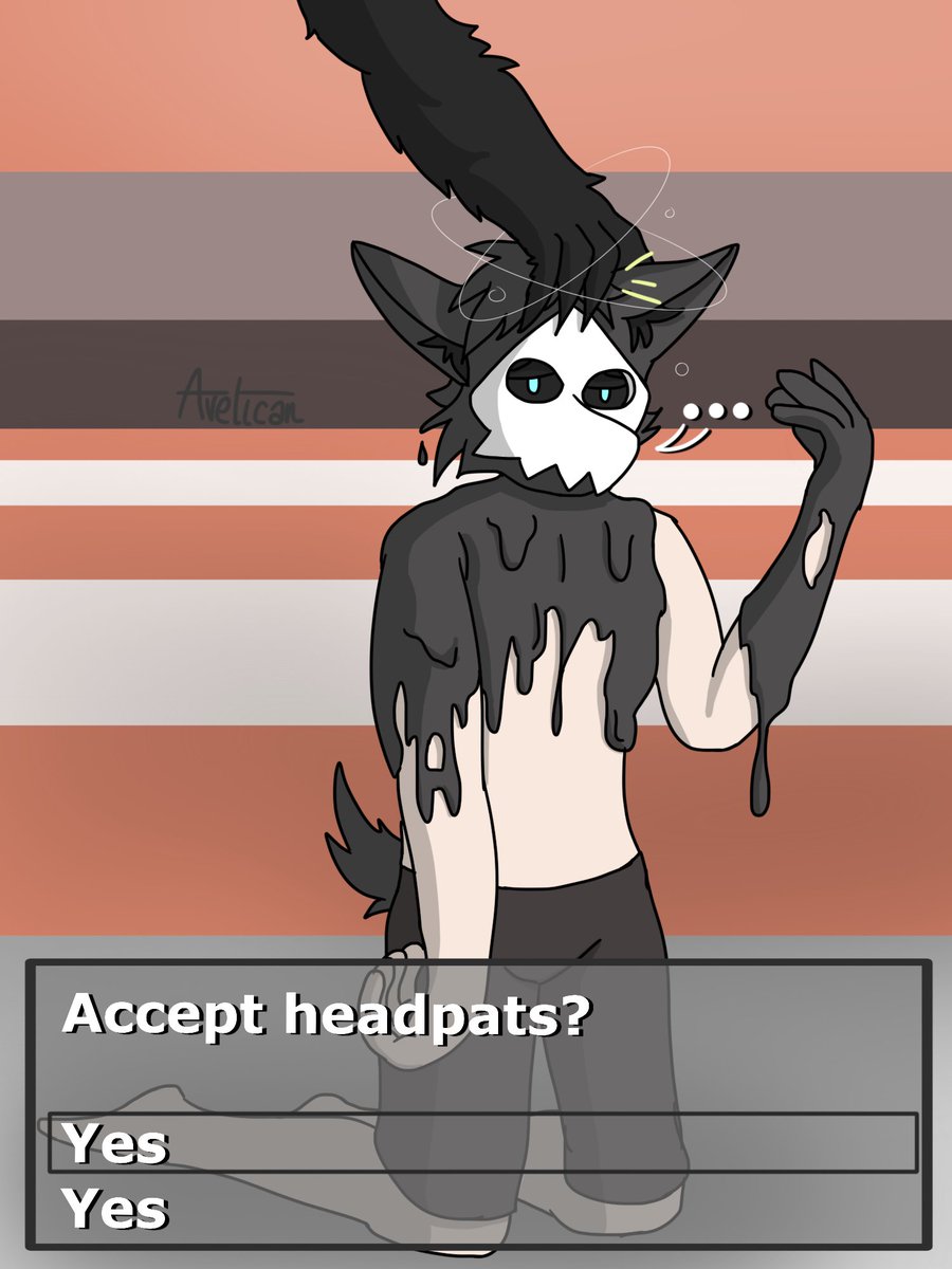 AvelicanArt's tweet photo. It’s been a while since I drew any #changed art. So for Day 26: Pet and Mask, I thought I’d correct that!

Changed game by Dragon Snow. 

Always, always accept the headpats. 
#transfur #TFEveryday https://t.co/GVm8SLVc2c
