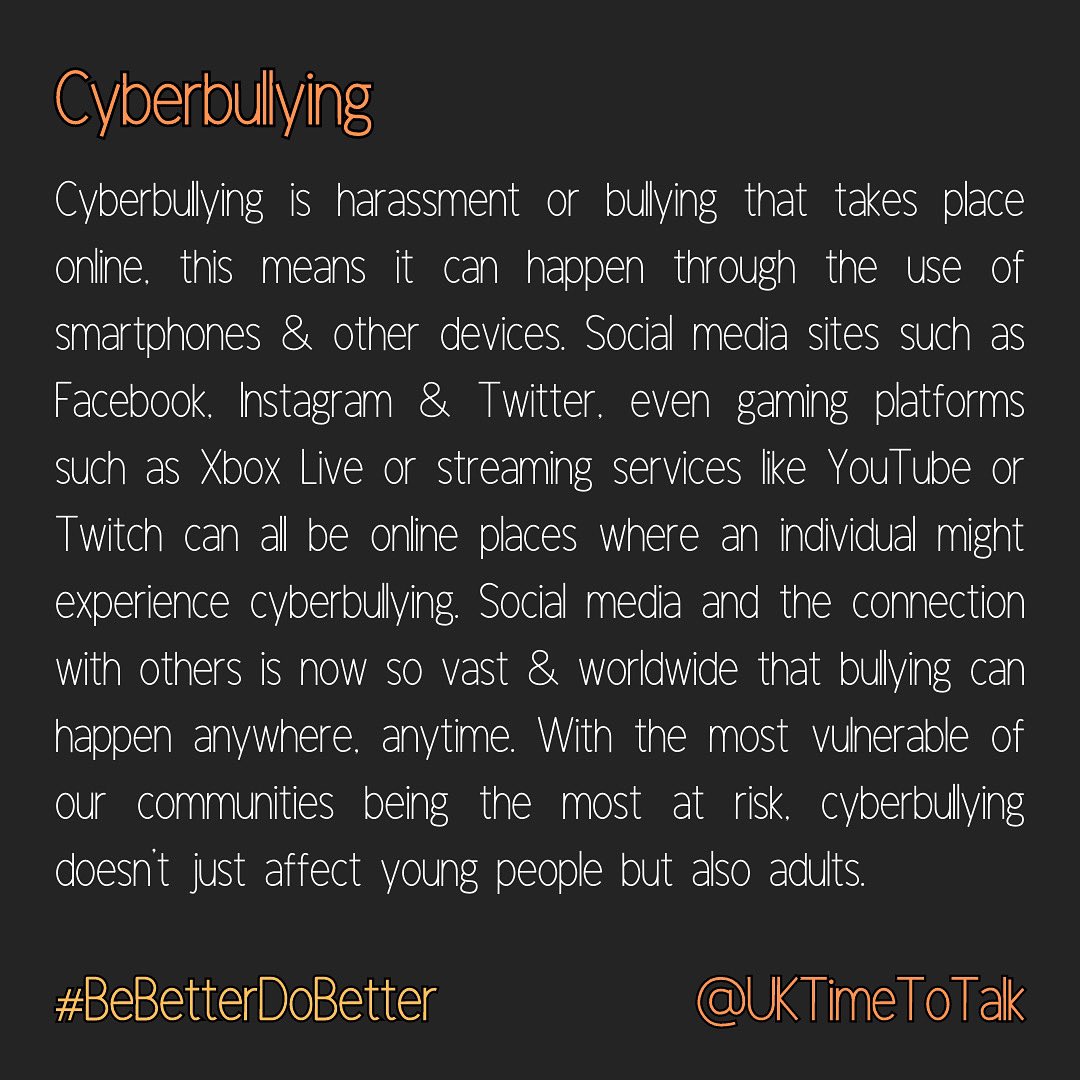 UKTimetoTalk's tweet image. Our most vulnerable are the most at risk. Let’s spread the kindness and stick together 🧡

#onekindword #bullyblock #bebetterdobetter #antibullying #antibullyingweek #awareness #cyberbullying #support