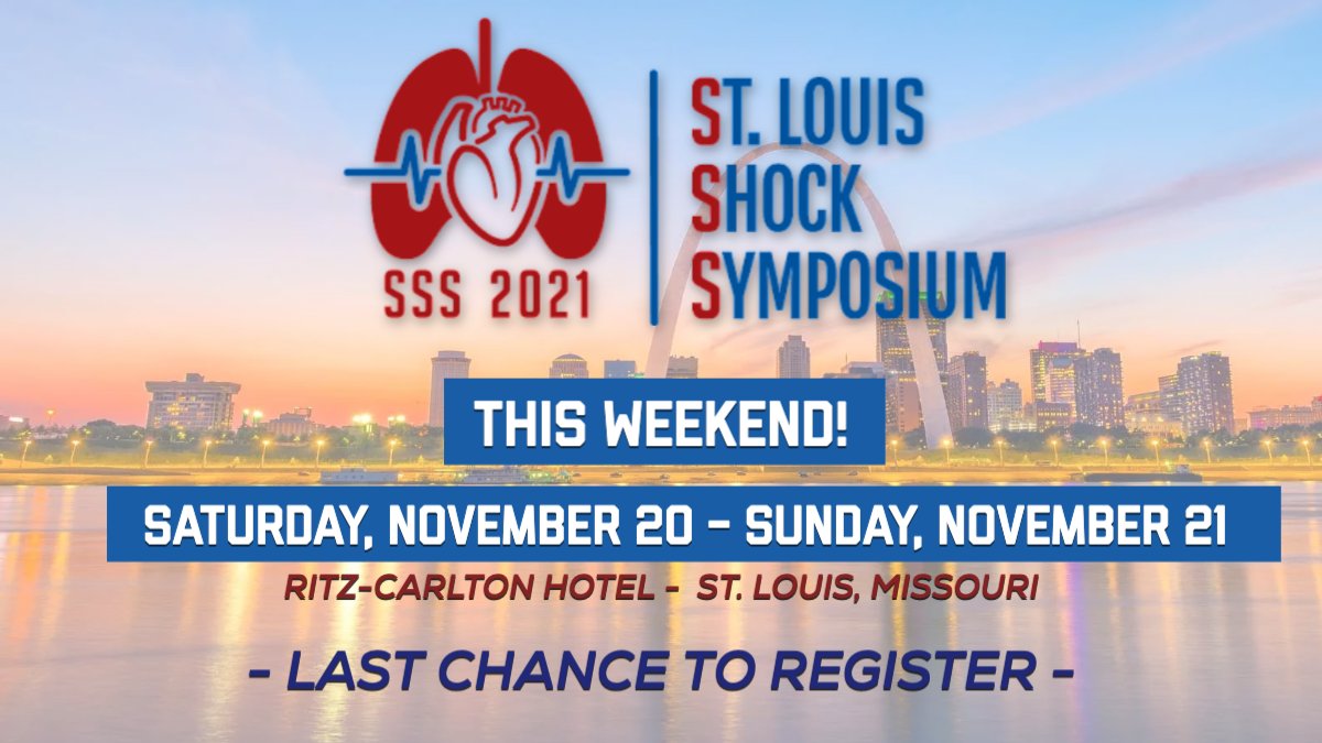 stlouisshock's tweet photo. It's your last chance to join us at the St. Louis Shock Symposium THIS WEEKEND!
Enjoy 1.5 days on cardiogenic shock and respiratory failure from @WashU_CT @WashUSurgery @WUSTLmed @MFarazMasood.

Register: https://t.co/Oa9AI1MV2h 

#CardioTwitter #thoracic #surgery #cardiology https://t.co/SZkFSTtXL6