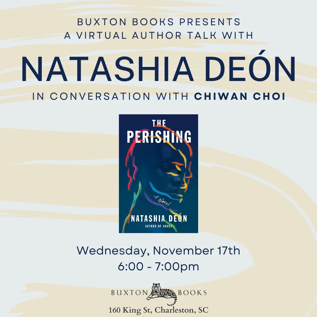 CounterpointLLC's tweet photo. See you TONIGHT at 6PM ET for a virtual discussion with @NatashiaDeon and @chiwanchoi about THE PERISHING, hosted by @BuxtonBooks_CHS! https://t.co/eJqoeM9kMZ https://t.co/6L1mLJtlEd