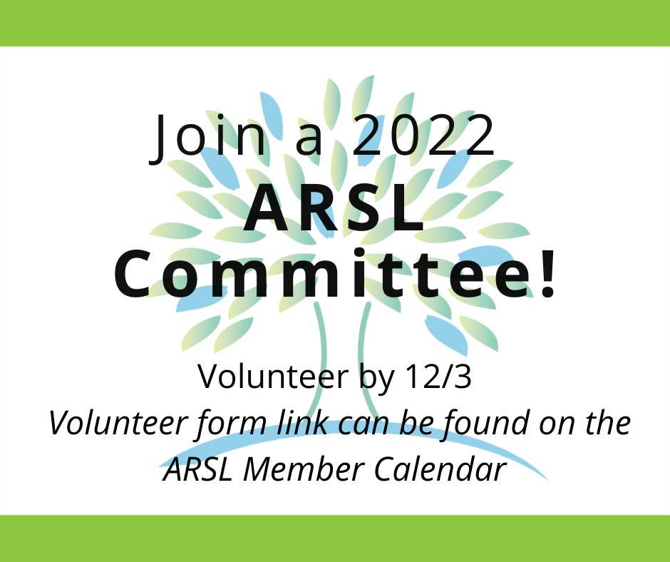 RuralLibAssoc's tweet photo. Are you looking for ways to get more involved with ARSL? The 2022 Call for Volunteers is open through December 3! Volunteers are needed to refill the rosters of our major Committees and Regional Focus Groups.
Visit https://t.co/qMVh7Oa4Jh for more information. https://t.co/TkG20cpaNU