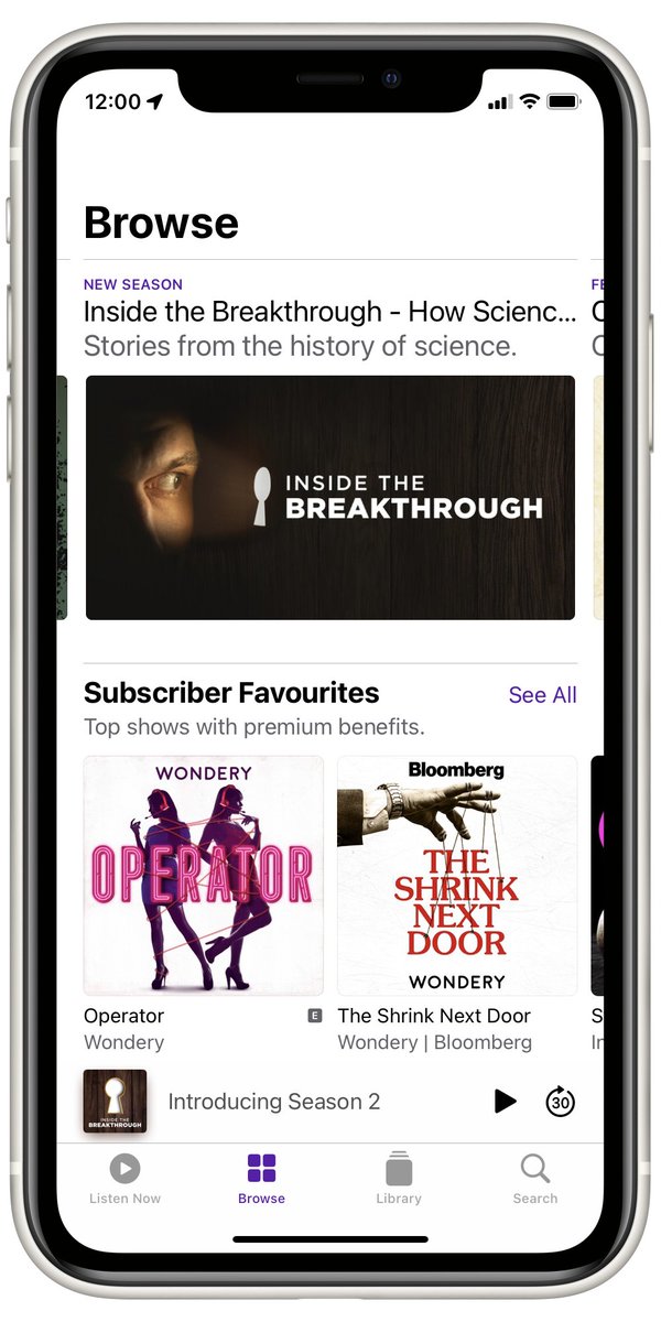 ScimarL's tweet photo. Our Inside the Breakthrough podcast is featured on the front page of the Apple Podcasts app in Canada. Check out our storytelling podcast and find out how science comes to life. (And then check out some of the other great featured content!) @ApplePodcasts https://t.co/qk6cuIjYxx https://t.co/GjdkUKG3J6