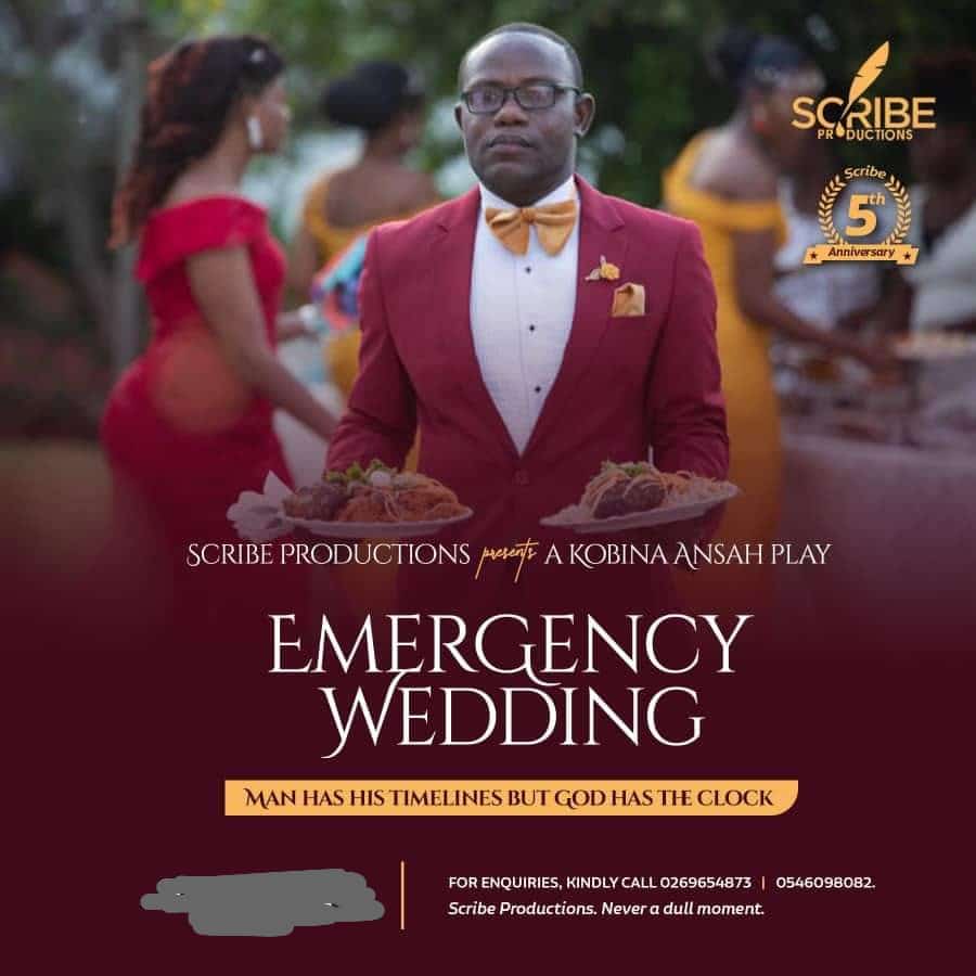 AVeediiba's tweet photo. My boss sef has 2 plates WhaShawaSay 😂💔It's Emergency Wedding🔥..This December 18th(3pm&7pm).Tickets are selling for 60gh only&streaming @ the comfort of your homes for 40gh. You don't want to miss this🥳💫 #ScribeProductions @koby_ansah #EmergencyWedding #The3rdComing #Dec18 https://t.co/dPCHh9Y83n
