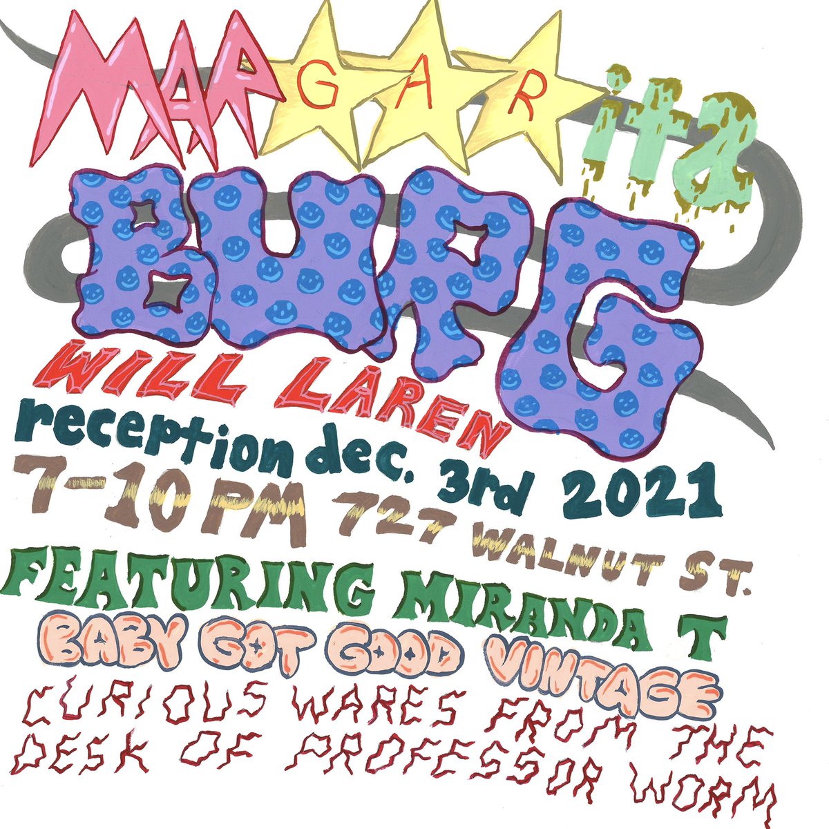 If you’ll be in or around philly on December 3rd please come by and check out my paintings as well as goods by an array of talented individuals!