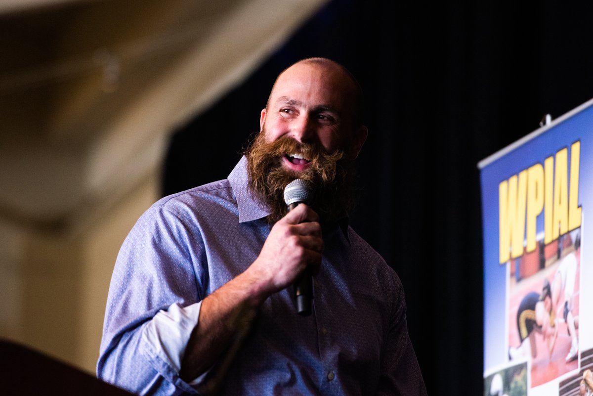 shanedunlap's tweet photo. Student athletes from across the #WPIAL were invited to attend the annual WPIAL Sportsmanship Summit today at the @HistoryCenter  - with special guest speaker former @Steelers Brett Keisel @TribLiveHSSN @TribLIVE https://t.co/Czca18t3Cm