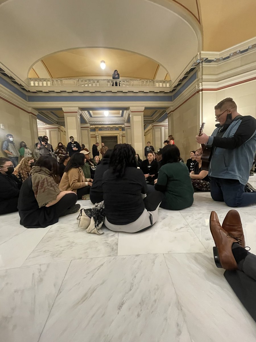EmilyVirginOK's tweet photo. We’re here on the 2nd floor of the Capitol praying, singing, and coming together for Julius. If you’re able, please join us. #JusticeforJulius https://t.co/jdRtKMhwbf