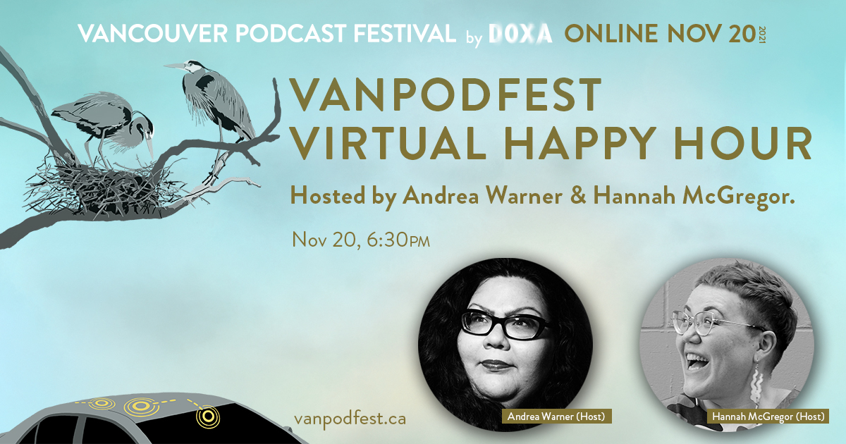 RealVanPodFest's tweet photo. In true VanPodFest fashion, we begin and end the festival with our dope co-hosts @_AndreaWarner &amp; @hkpmcgregor 😍 Join them this Sat morning for a Virtual Welcome, followed by a day of solid podcast programming. #VanPodFest2021 wraps up with our Virtual Happy Hour—come through! https://t.co/9J7sgBXWlN