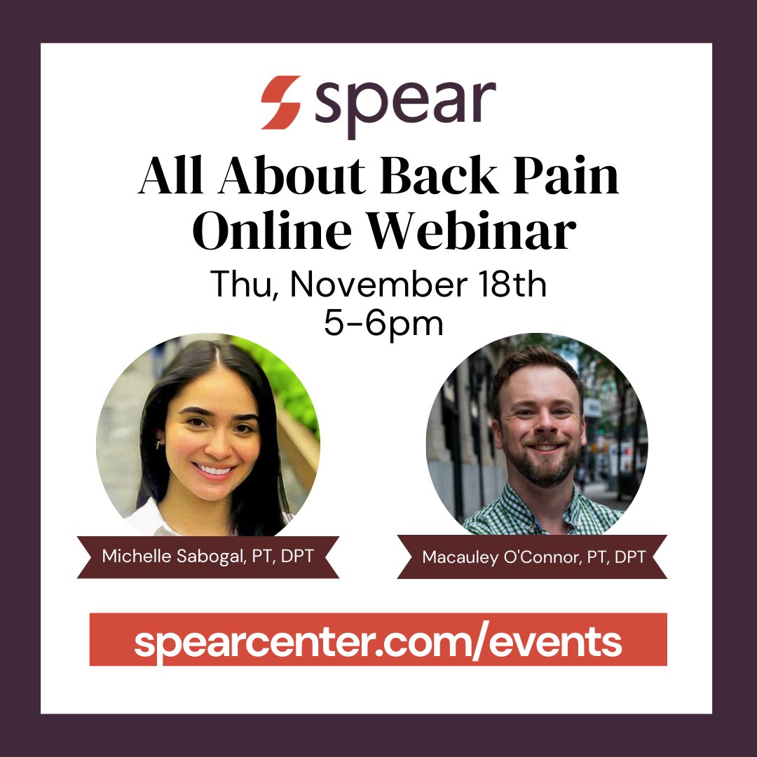 Experiencing back pain? Let us help! Join our free webinar this Thursday 11/18 at 5pm to learn more about how to address your discomfort! 
Snag your spot right here: eventbrite.com/.../all-about-…...