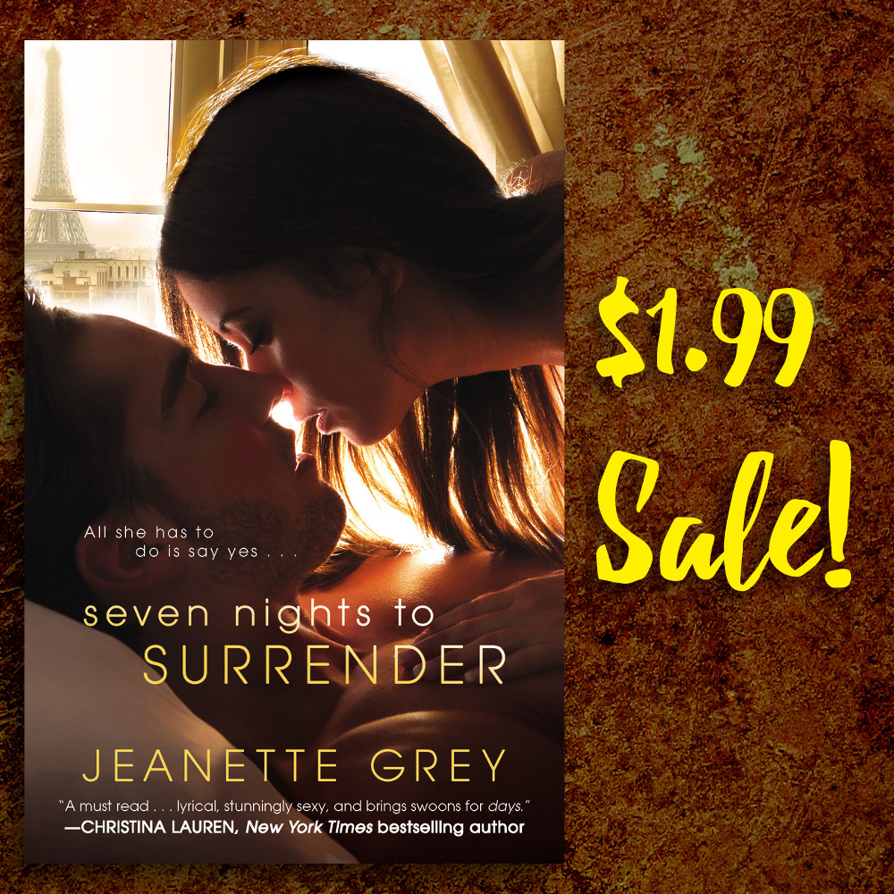 So thrilled to have SEVEN NIGHTS TO SURRENDER included in <a href="/AppleBooks/">Apple Books</a> Destination Romance collection! Now through 11/24, grab it for just $1.99 

Grab it from Apple: books.apple.com/us/book/seven-…

Or other retailers: jeanettegrey.com/bookshelf/art-…