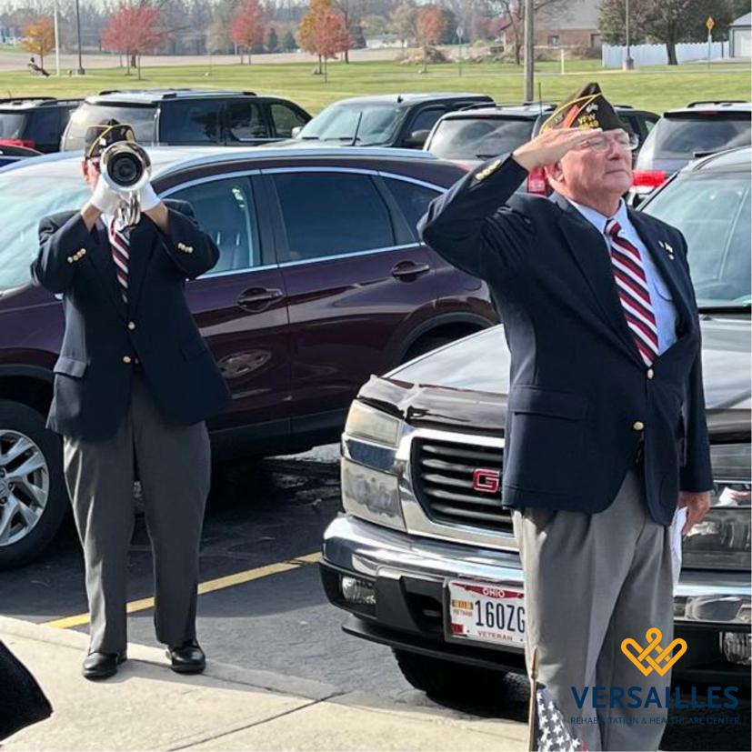 VersaillesHC's tweet photo. Versailles paid tribute our veterans with an honorable ceremony! 🇺🇸#versailleshealthcare #versaillesohio #versailles #ohiohealthcare #seniorliving #nursinghome #ohionursinghome #rehabfacility #assistedliving #ohioassistedliving #community #ohiocommunity #caregivers #ohio https://t.co/tkSJ0zbE7p