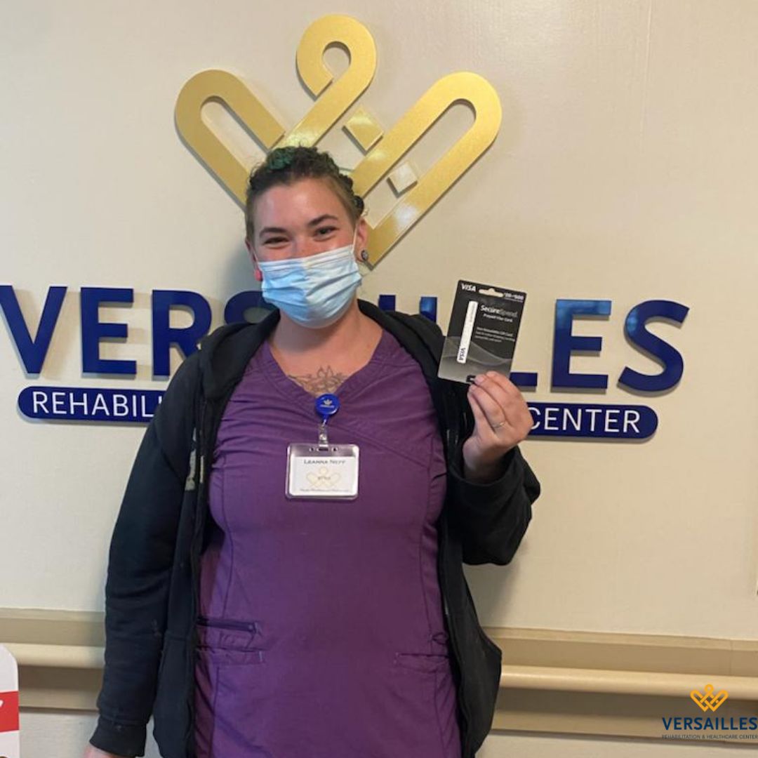 VersaillesHC's tweet photo. Congrats to our October birthday winner, STNA Leanna Parris-Neff. ✨ #versailleshealthcare #versaillesohio #versailles #ohiohealthcare #seniorliving #nursinghome #ohionursinghome #rehabfacility #assistedliving #ohioassistedliving #community #ohiocommunity #caregivers #ohio https://t.co/D2ekuPnoEt