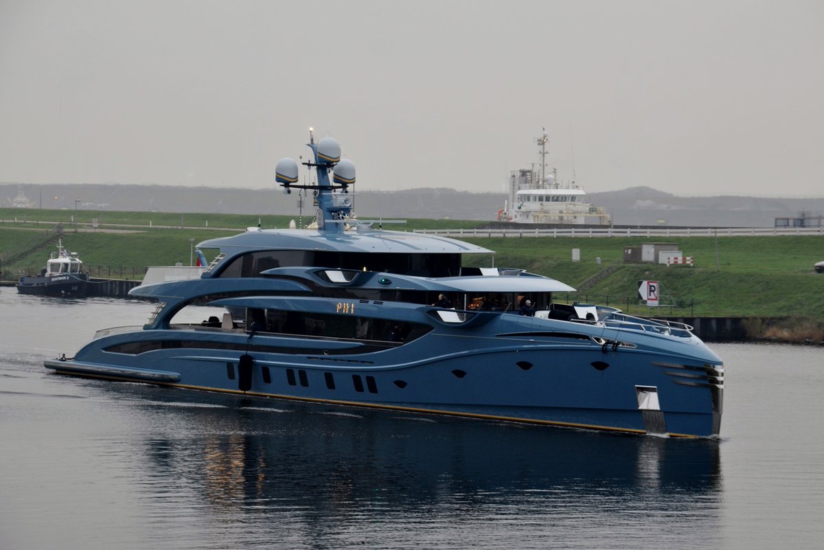 Dutchyachting's tweet photo. The 58.5m/ 192ft Phi had a third day of sea trials yesterday. Photos by Ruud Coster. 

#RoyalHuisman #Phi #SeaTrials #Noordzee #NorthSea #IJmuiden #Amsterdam #Superyacht #Megayacht #RuudCoster https://t.co/RB4tnlh3fB