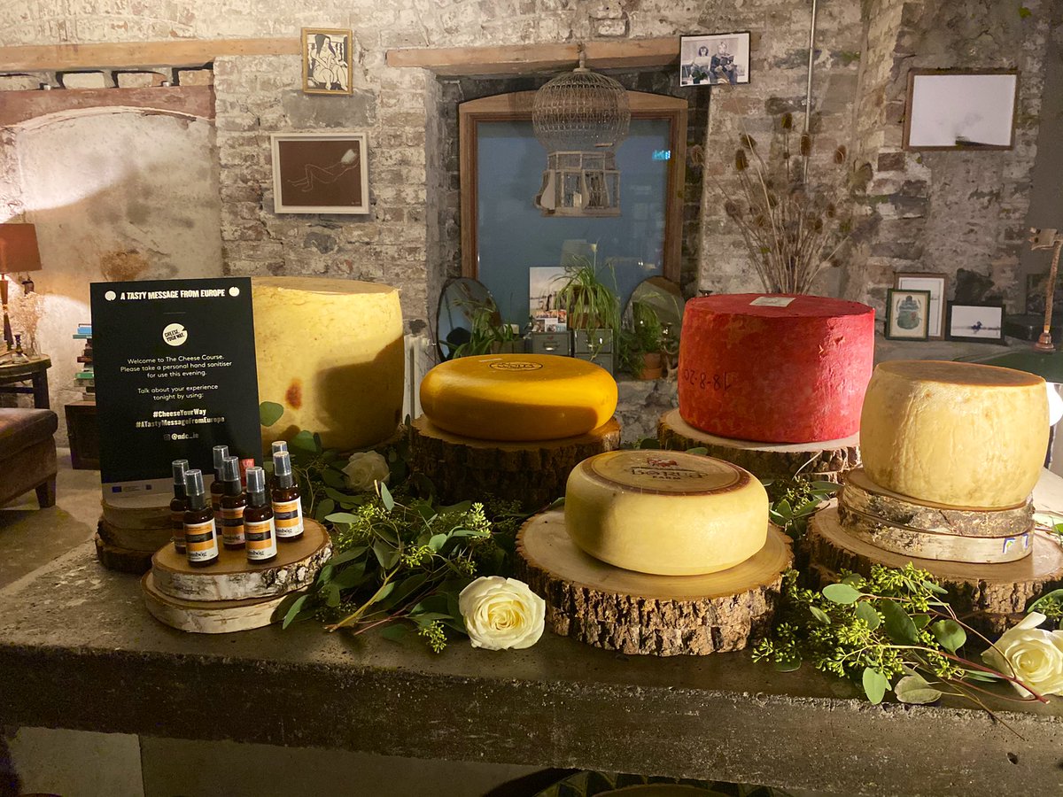 NDC_ie's tweet photo. All set for #TheCheeseCourse this evening, a celebration of Irish &amp; European Cheeses to mark the end of the three year #CheeseYourWay campaign 🧀  #atastymessagefromEurope 🇪🇺 https://t.co/MpG8Qjpu1t
