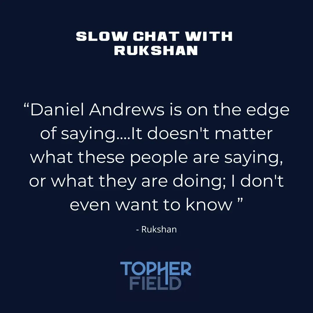 TopherField's tweet image. "Daniel Andrews is on the edge of saying... It doesn't matter what these people are saying, or what they are doing; I don't even want to know"

- Rukshan

From my Slow Chat with Rukshan, watch the full video here - buff.ly/3CiWMh5

#covid19 #vaccine #melbournelockdown