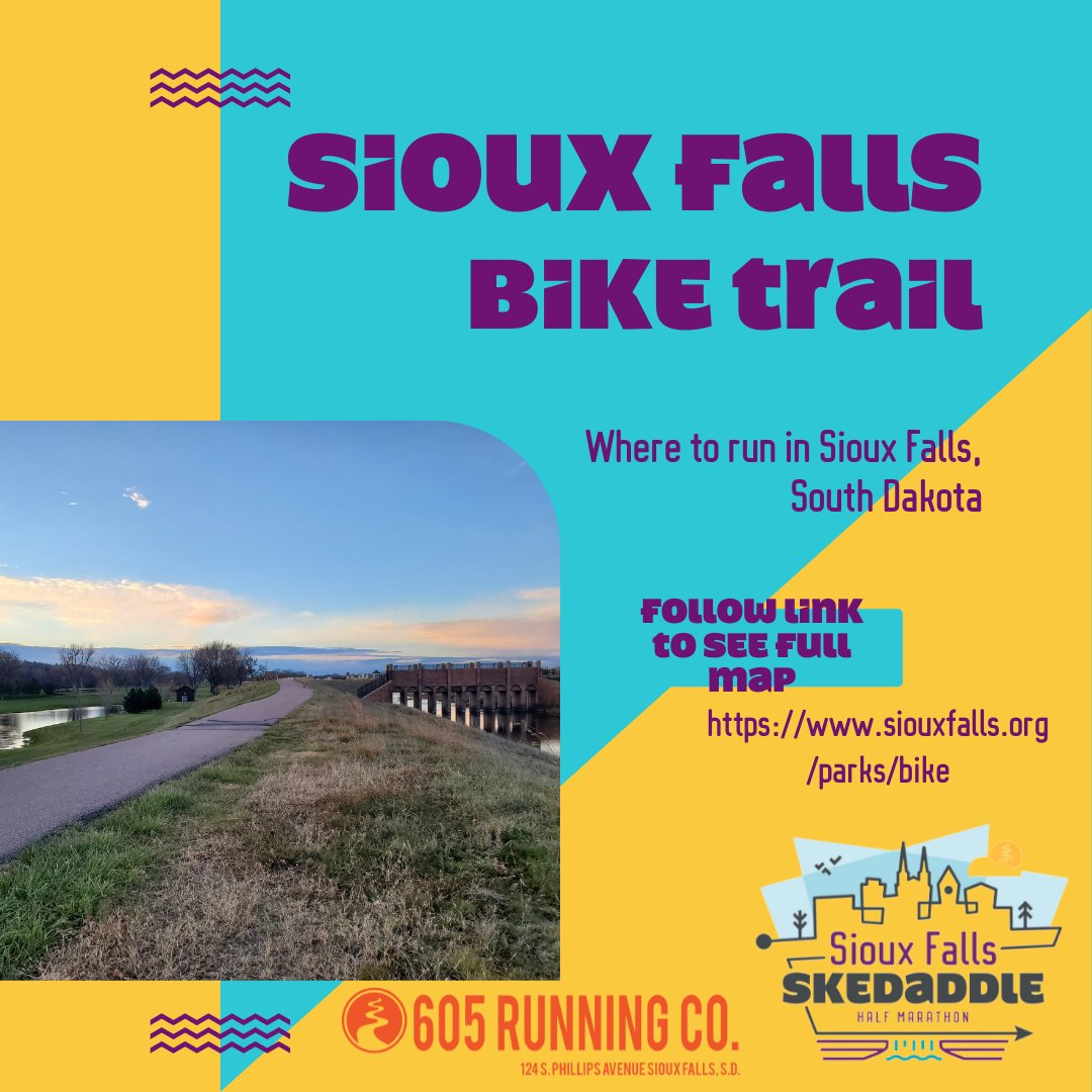 Run605's tweet photo. Hopping on the Sioux Falls Bike Trail is your best bet for a safe and uninterrupted run, though you may have to slip past a goose or two.
Follow this link to see the full map of the Sioux Falls Bike Trail:
https://t.co/WXf0UwDPFm
#Run605 #SkedaddleRun #DTSF https://t.co/ASgKznrtZU