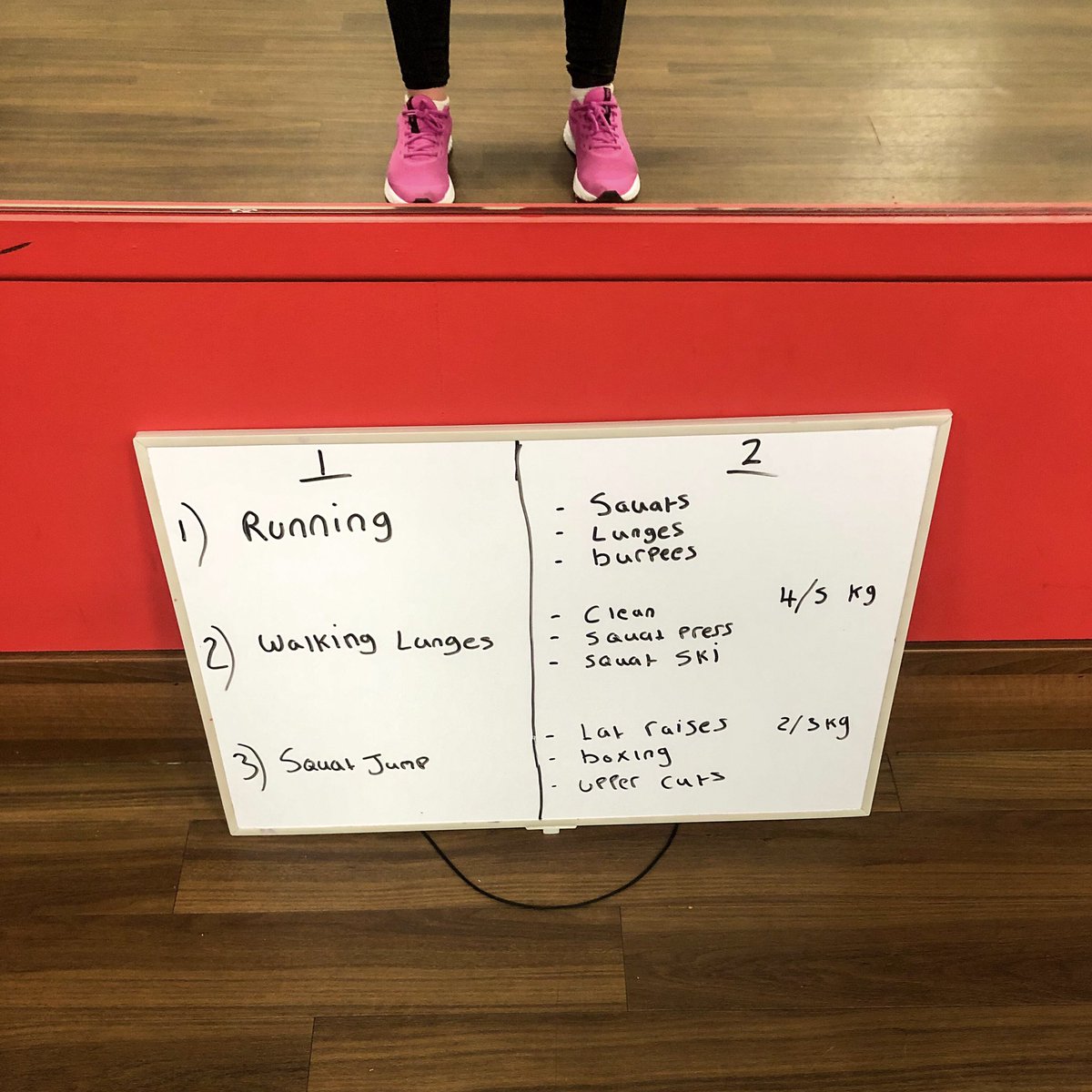 I messaged my new trainer before tonight’s session explaining that I’m deafened and I may struggle to follow if he gives me instruction mid song or if I’m not facing him. 
I arrived and he’d written out all the exercises for me ☺️