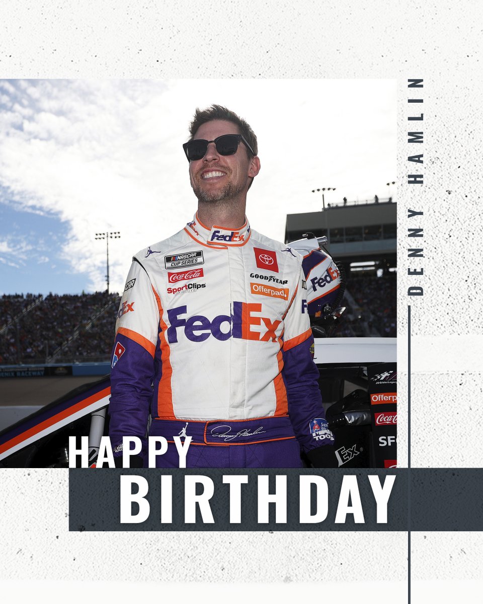 JoeGibbsRacing's tweet photo. Please join us in wishing @dennyhamlin a happy birthday! 🎂🎉 https://t.co/EKNn25GGHD