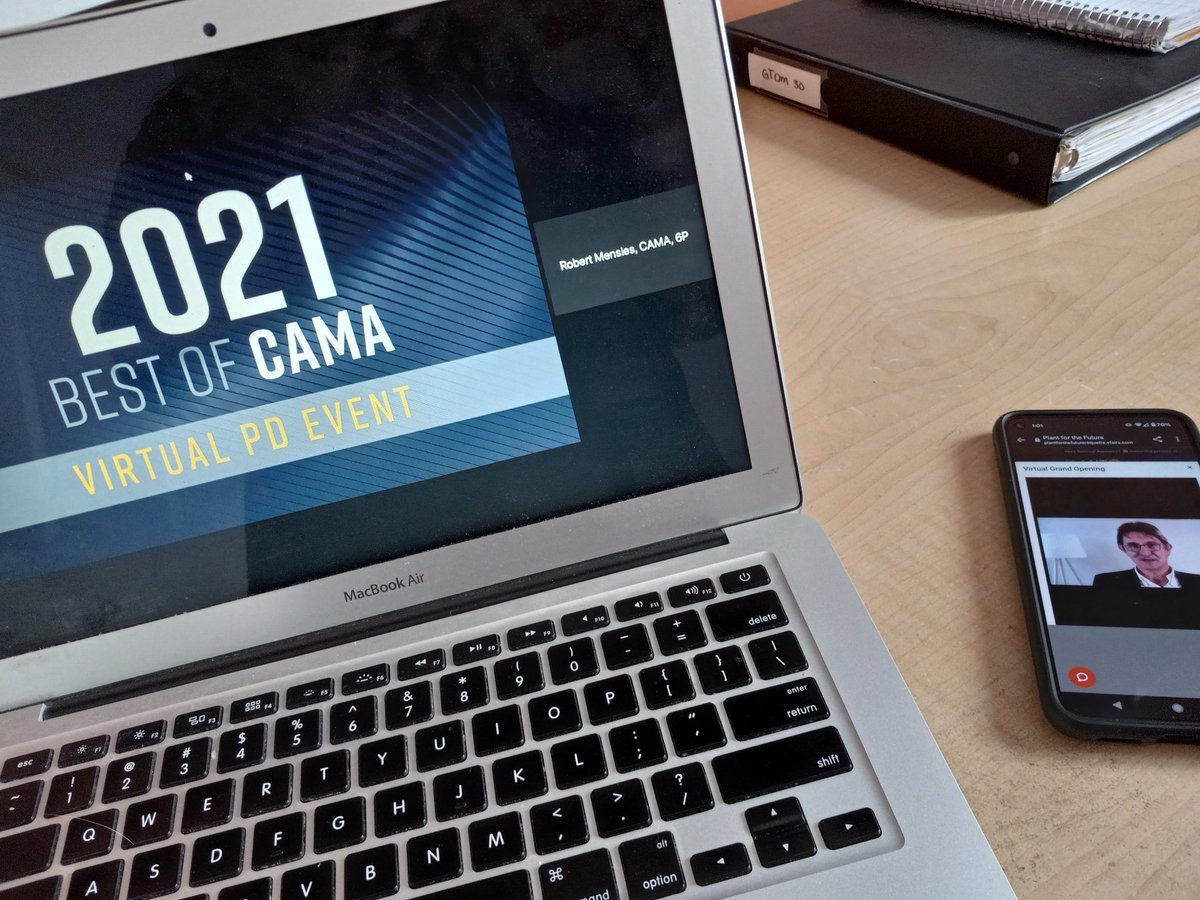 NotAFarmersWife's tweet photo. Dueling virtual events this afternoon. I'm on #BestofCAMA & @sidvicious02 is on Roquette virtual tour. Will our rural internet hold up? #MBag https://t.co/1rL5Mm0ejX