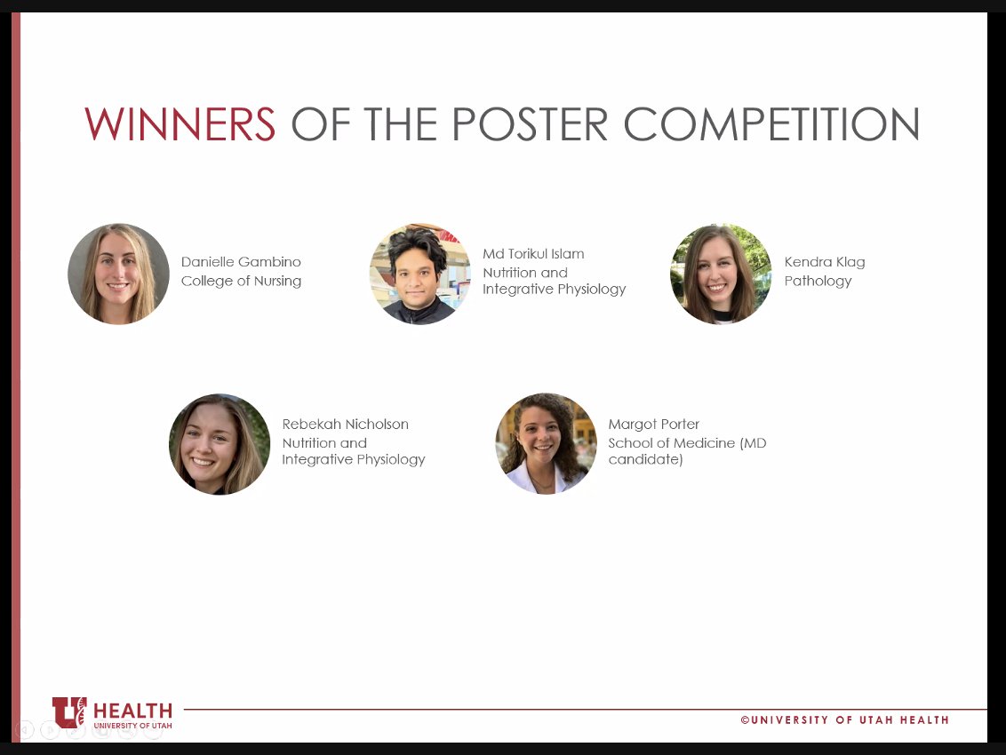 uofunursing's tweet photo. Danielle Gambino (BSN Honors Student) won the @uofuDMRC Research Retreat poster competition for her poster titled, “It’s Me, Us, and the Quality of Our Future: Motivations of Childbearing Women Enrolled in the National DPP”. Faculty mentors are @saraesimonsen @MichLitch #DMRC2021 https://t.co/i3XrzW7aIs