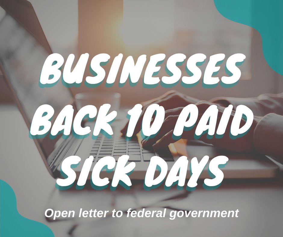 BetterWayCAN's tweet image. 30+ businesses from 5 provinces sent a letter to the federal government supporting 10 paid sick days for everyone in Canada📩

Many small biz are surviving the pandemic thanks to staff who have the security of paid sick days! #onpoli #bcpoli #cdnecon

betterwayalliance.ca/businessesback…