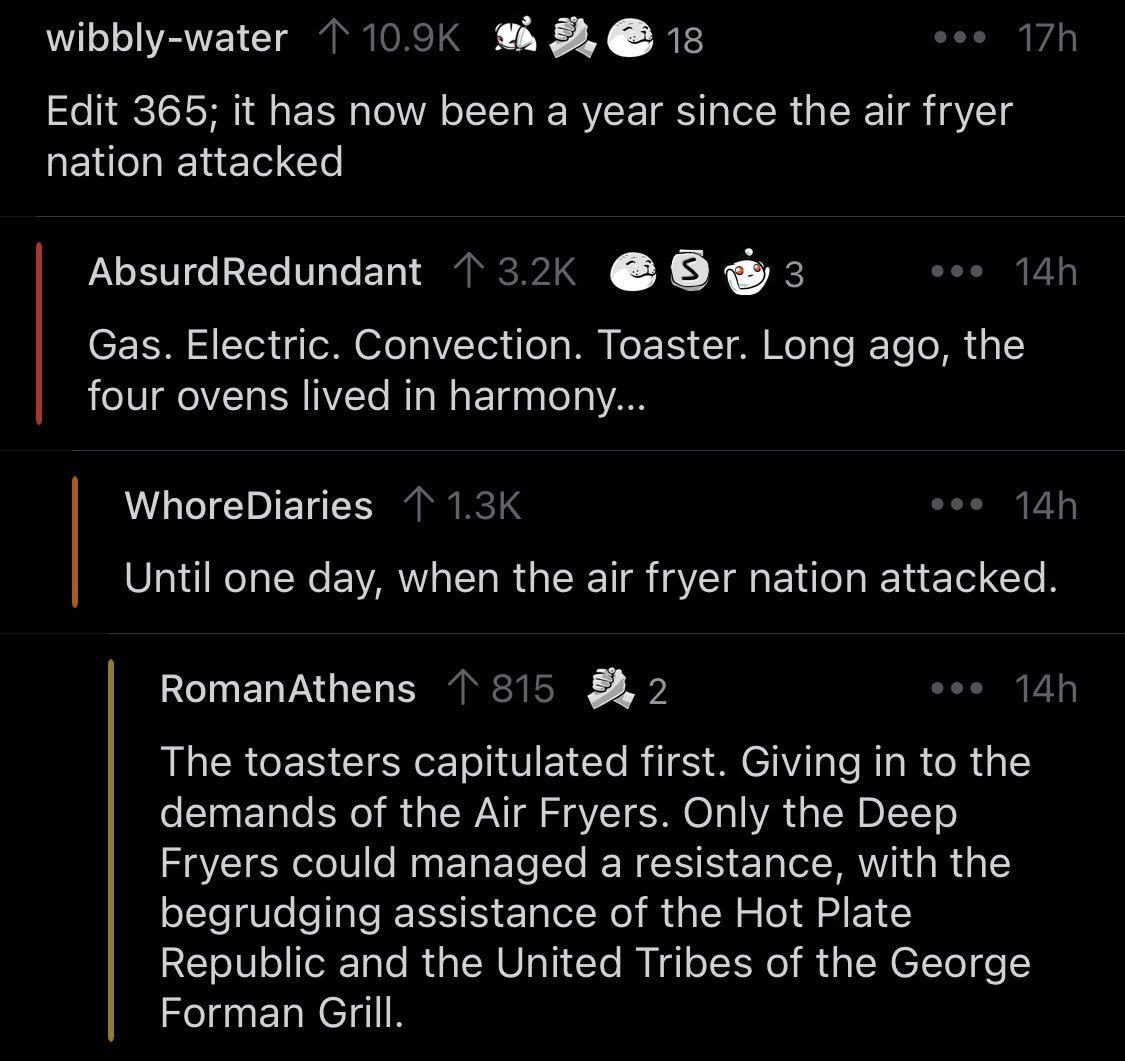 zackfreedman's tweet photo. Air fryers mean war https://t.co/jGXHFteRPZ