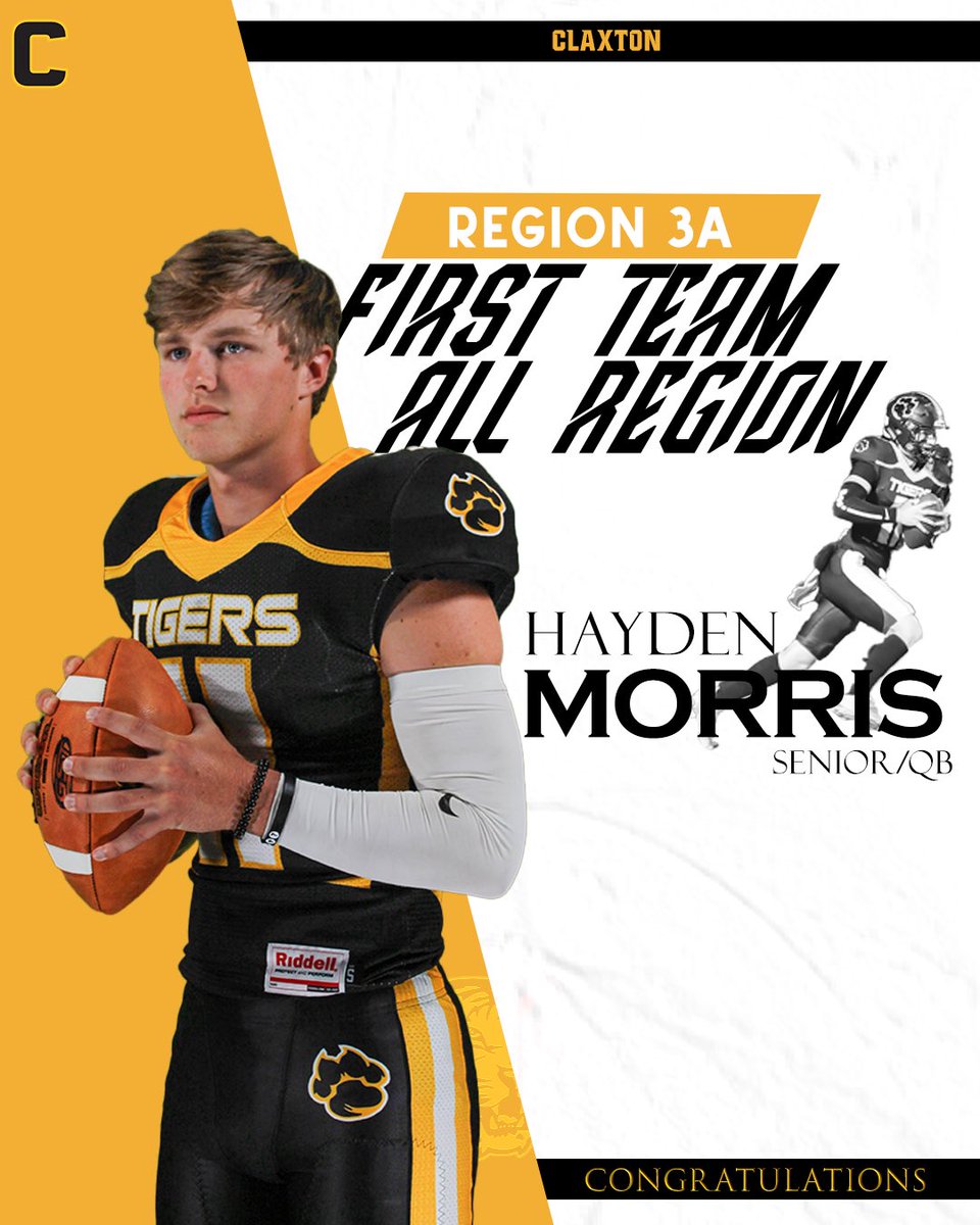 Claxton High Recruiting (@claxtonrecruits) on Twitter photo Congratulations <a href="/HaydenmQB11/">Hayden Morris</a> on being Region 3A All Region QB. Hayden finished his Senior season with 1,986 passing yards and 11 TDs. ππππππππππππ Congratulations <a href="/HaydenmQB11/">Hayden Morris</a> on being Region 3A All Region QB. Hayden finished his Senior season with 1,986 passing yards and 11 TDs. ππππππππππππ