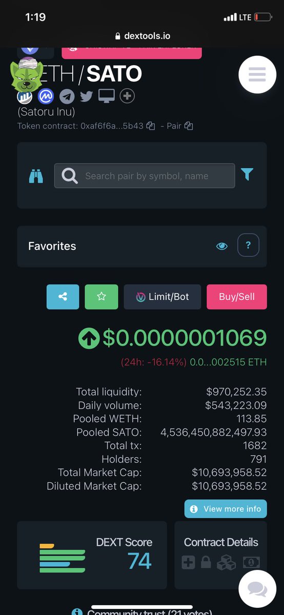 lowkeyfr's tweet photo. My friends at #Satoru are doing pretty good well trusted team almost $1,000,000 in liquidity before 1000 holders @SatoruToken https://t.co/ZODykJ3aHe https://t.co/ZoffKWRpJ3