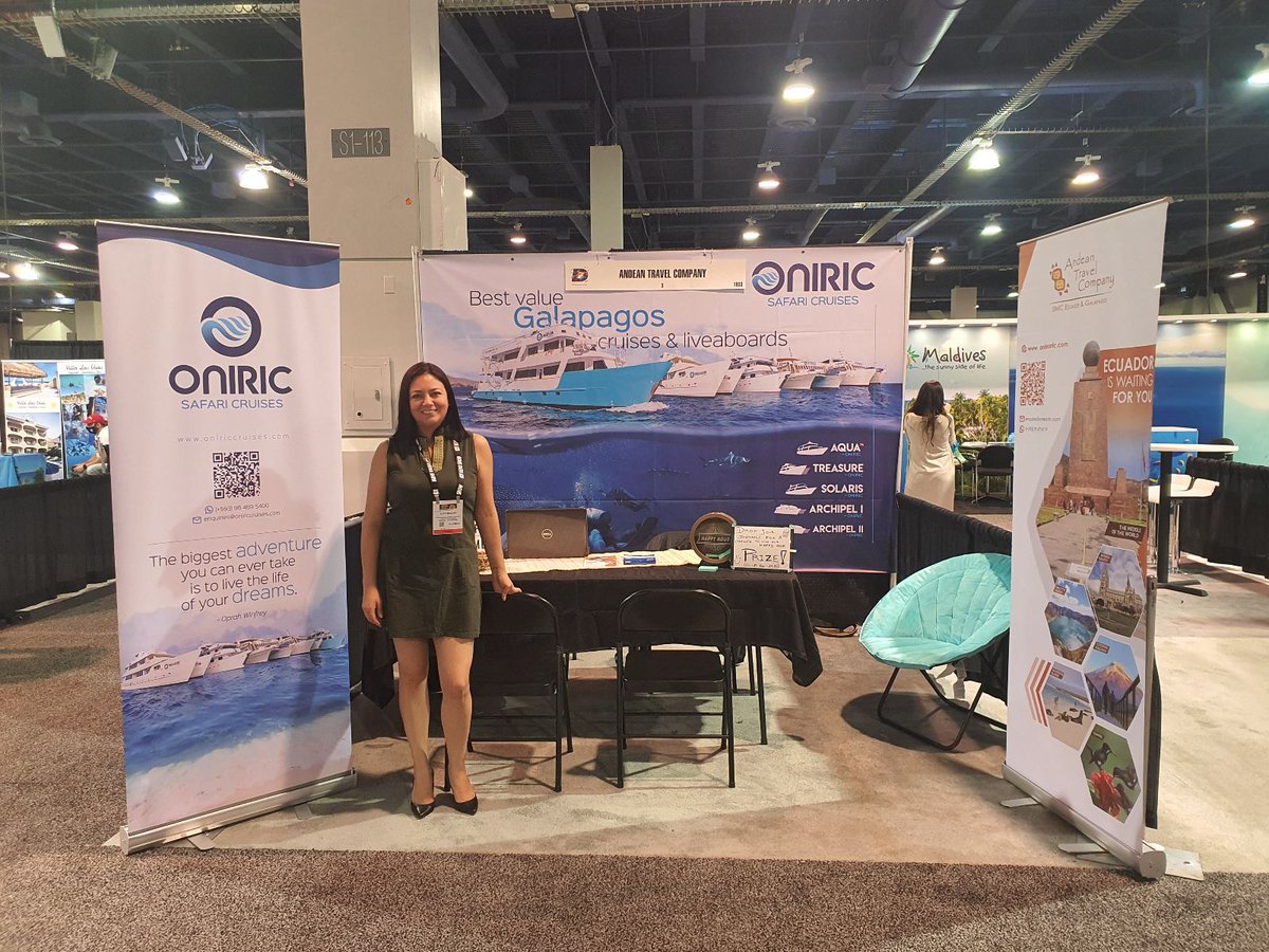 AndeanTravel's tweet photo. We are at the DEMA Convention in Las Vegas! The largest event in the world for scuba travel operators, agents and enthusiasts. 

Come and chat with us about our Galapagos safari and dive cruises at booth #1933 

#DEMAshow #GalapagosDiving #ONIRICcruises #PADI https://t.co/7tB8DiZevq