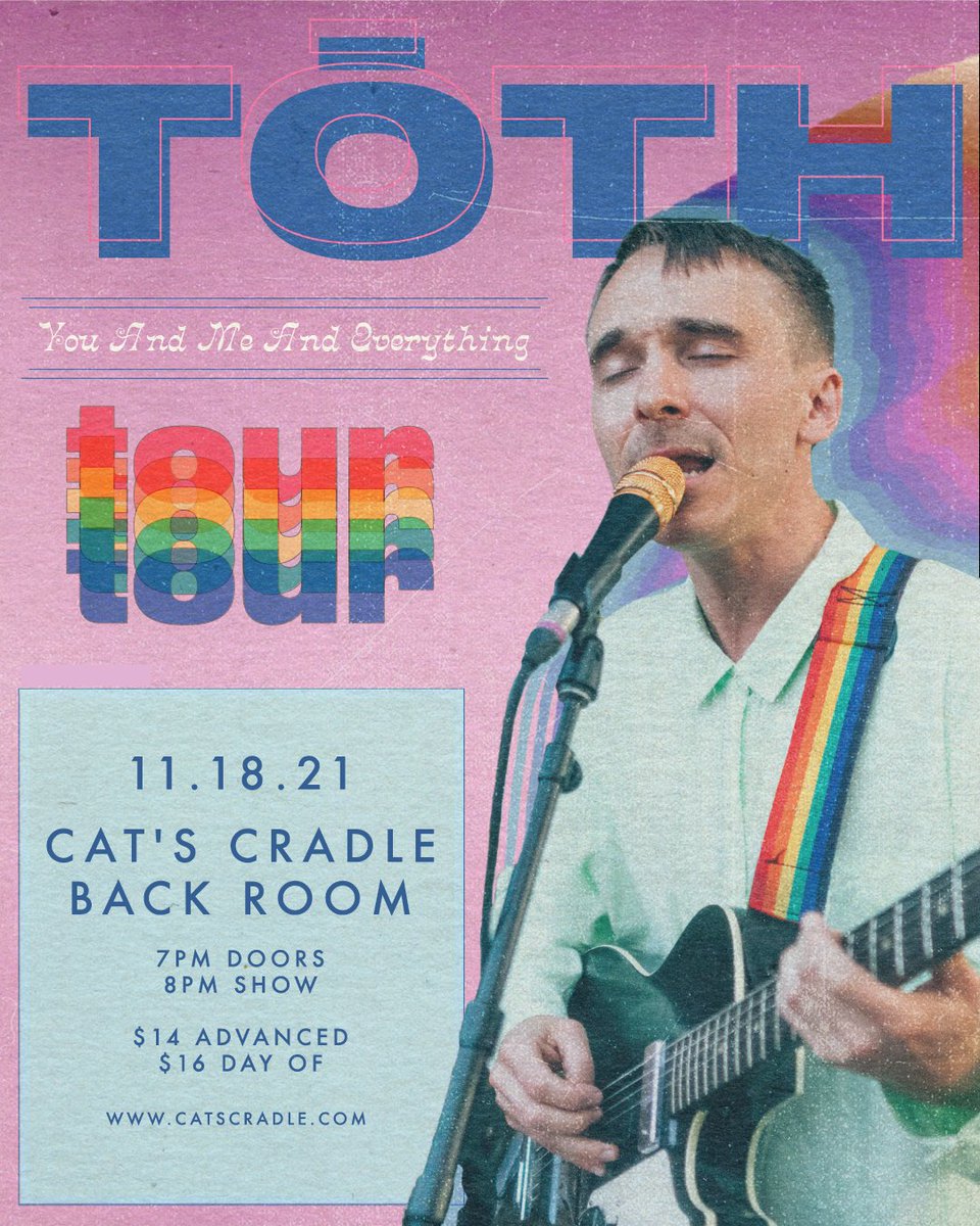 TONIGHT (11/18):
<a href="/Tothtunes/">TŌTH</a> at Cat’s Cradle Back Room // 7PM Doors, 8PM Show, $16 Admission

🎟: bit.ly/Toth-Nov18