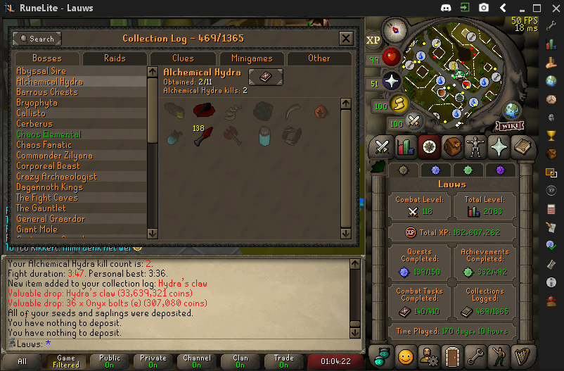 LawsSkilled's tweet photo. So this just happend.. 2kc hydra claw.. no words for it.. just no words... #osrs #slayer #hydra #spoon https://t.co/4UHWKF2AYv