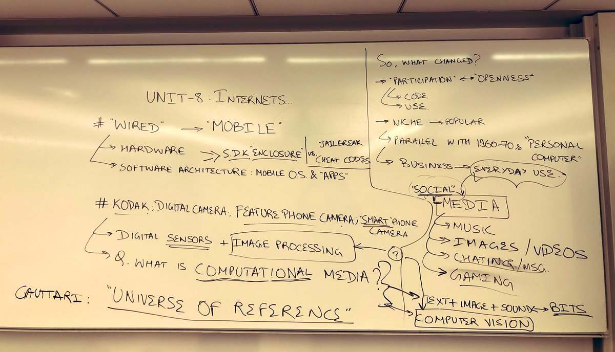 SandeepMertia's tweet image. Today’s #HistoryOfComputing class reached that dreamy place where students figured some of the contrasting relations b/w the making of personal computing & mobile OS architectures; & b/w smartphone cameras, image processing & machine vision! 😌