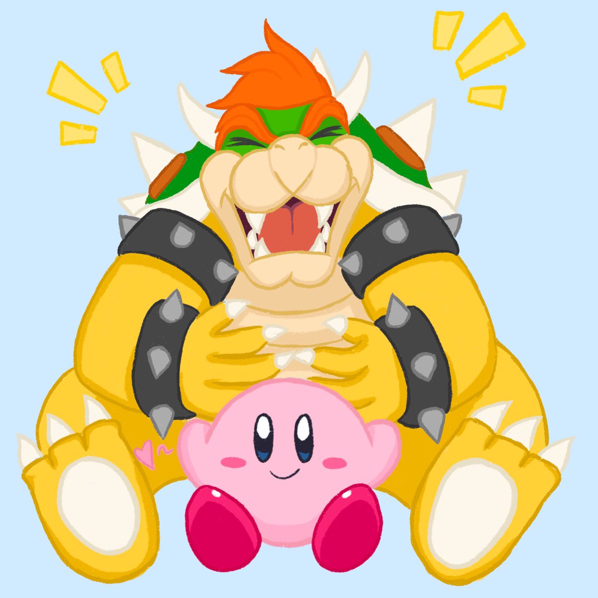 hanna on X: i love bowser and kirby so why not draw them together being  cute 🤝 t.co1i74clJ9pU  X